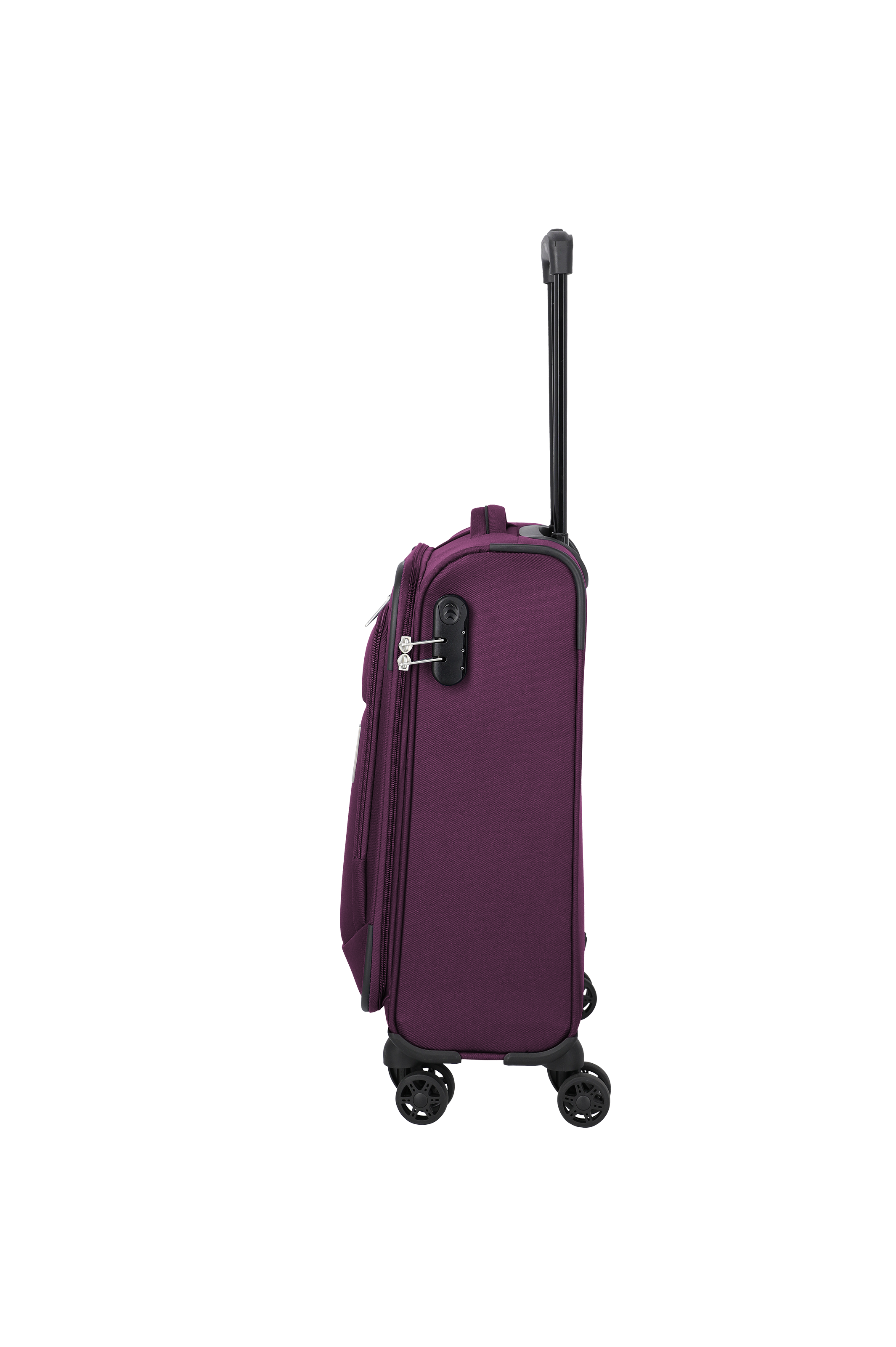 Travelite PRIEGO 4w Trolley S, Berry – Seitenansicht
