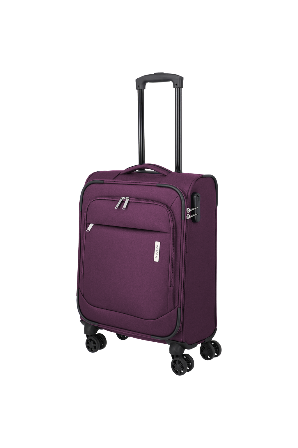 Travelite PRIEGO 4w Trolley S, Berry – Schrägansicht