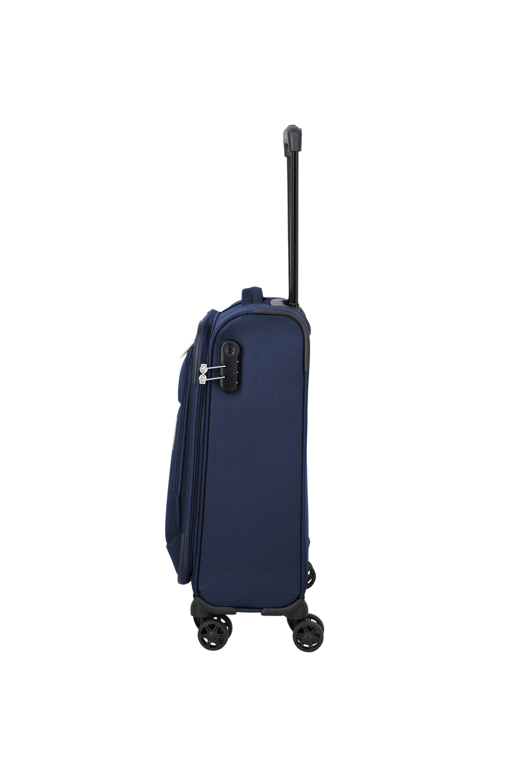 Travelite PRIEGO 4w Trolley S, Navy – Seitenansicht