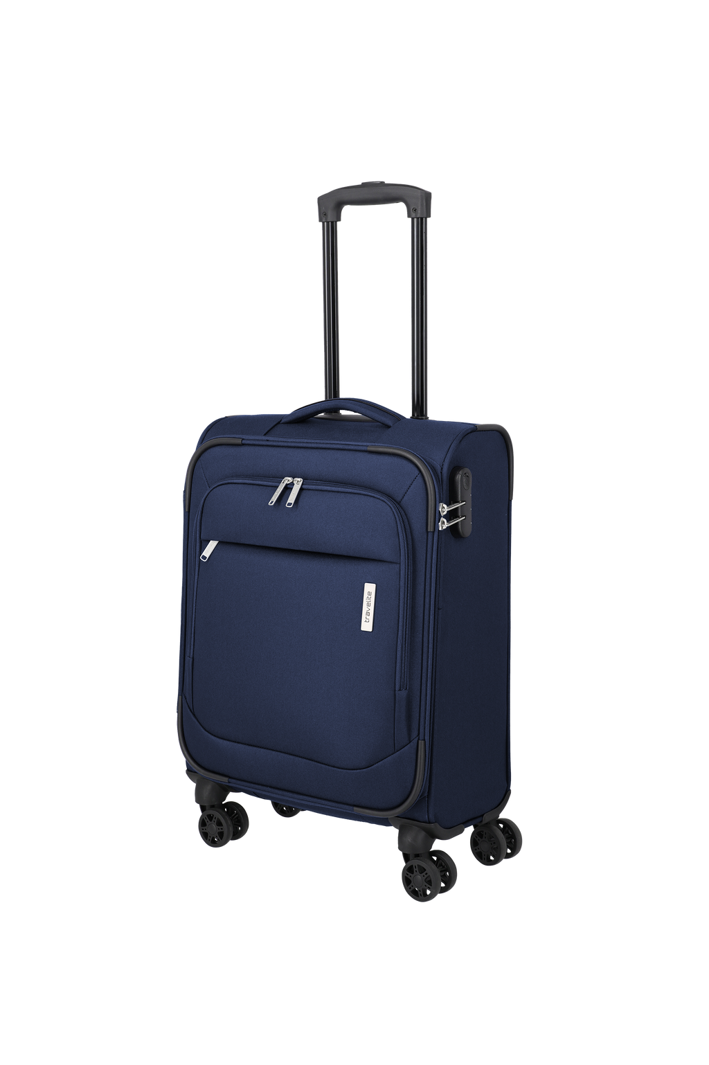 Travelite PRIEGO 4w Trolley S, Navy – Schrägansicht