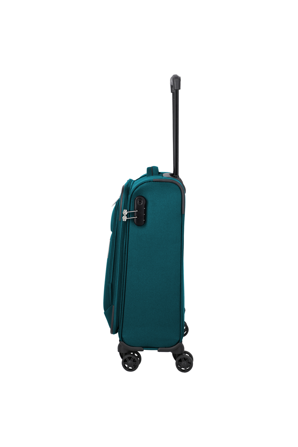 Travelite PRIEGO 4w Trolley S, Petrol – Seitenansicht