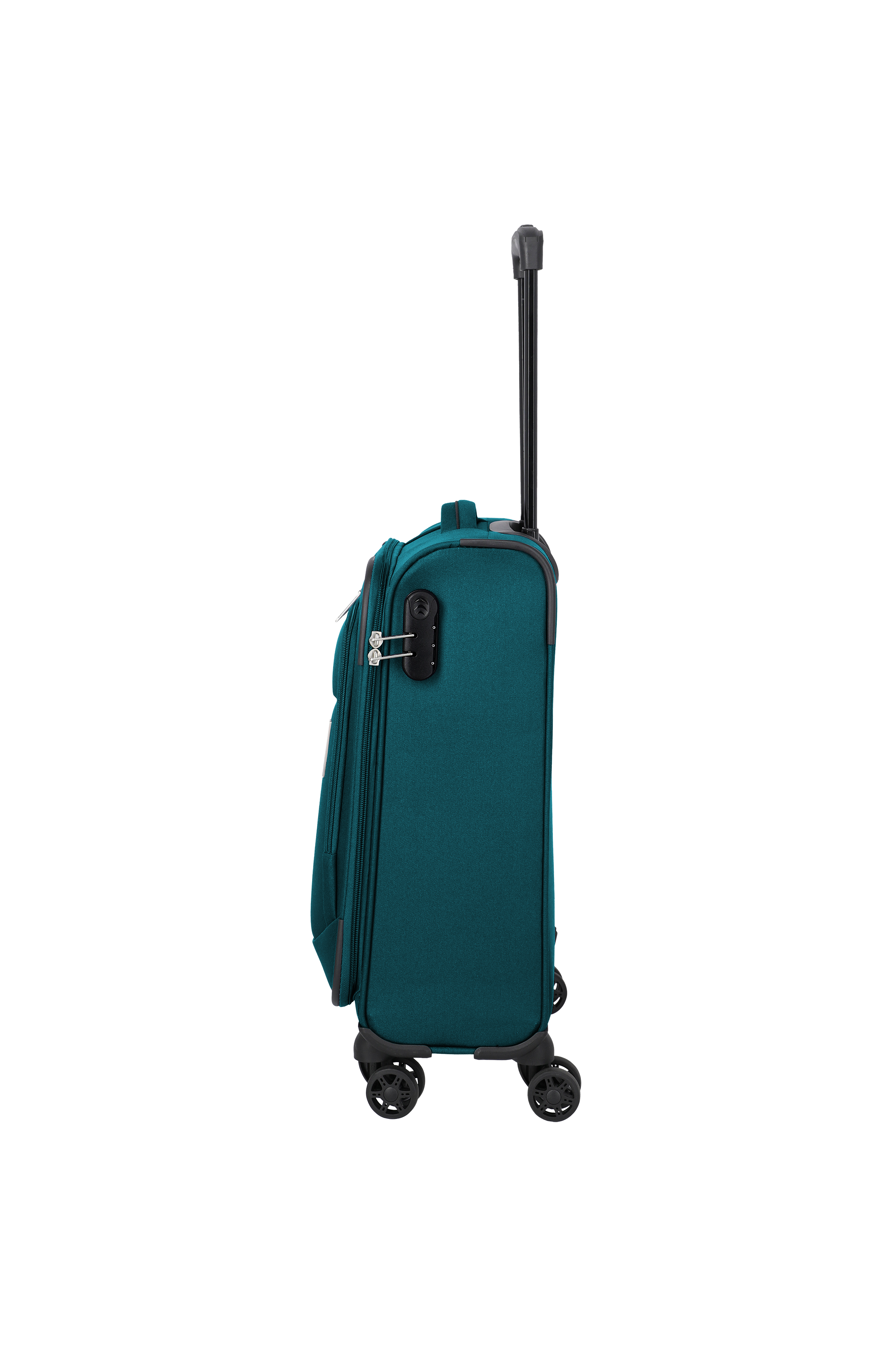 Travelite PRIEGO 4w Trolley S, Petrol – Seitenansicht