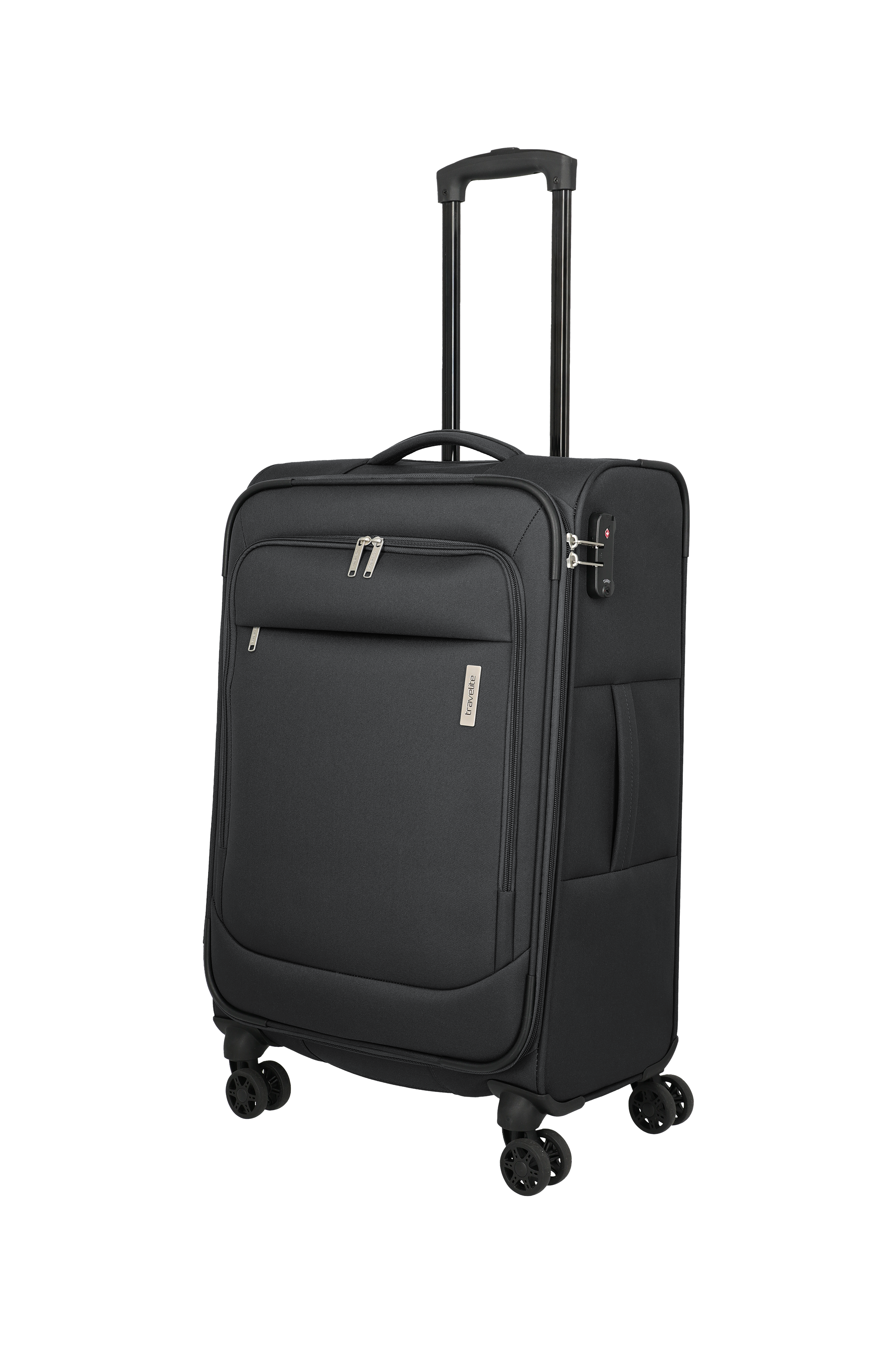 Travelite PRIEGO 4w Trolley M, Anthrazit – Schrägansicht