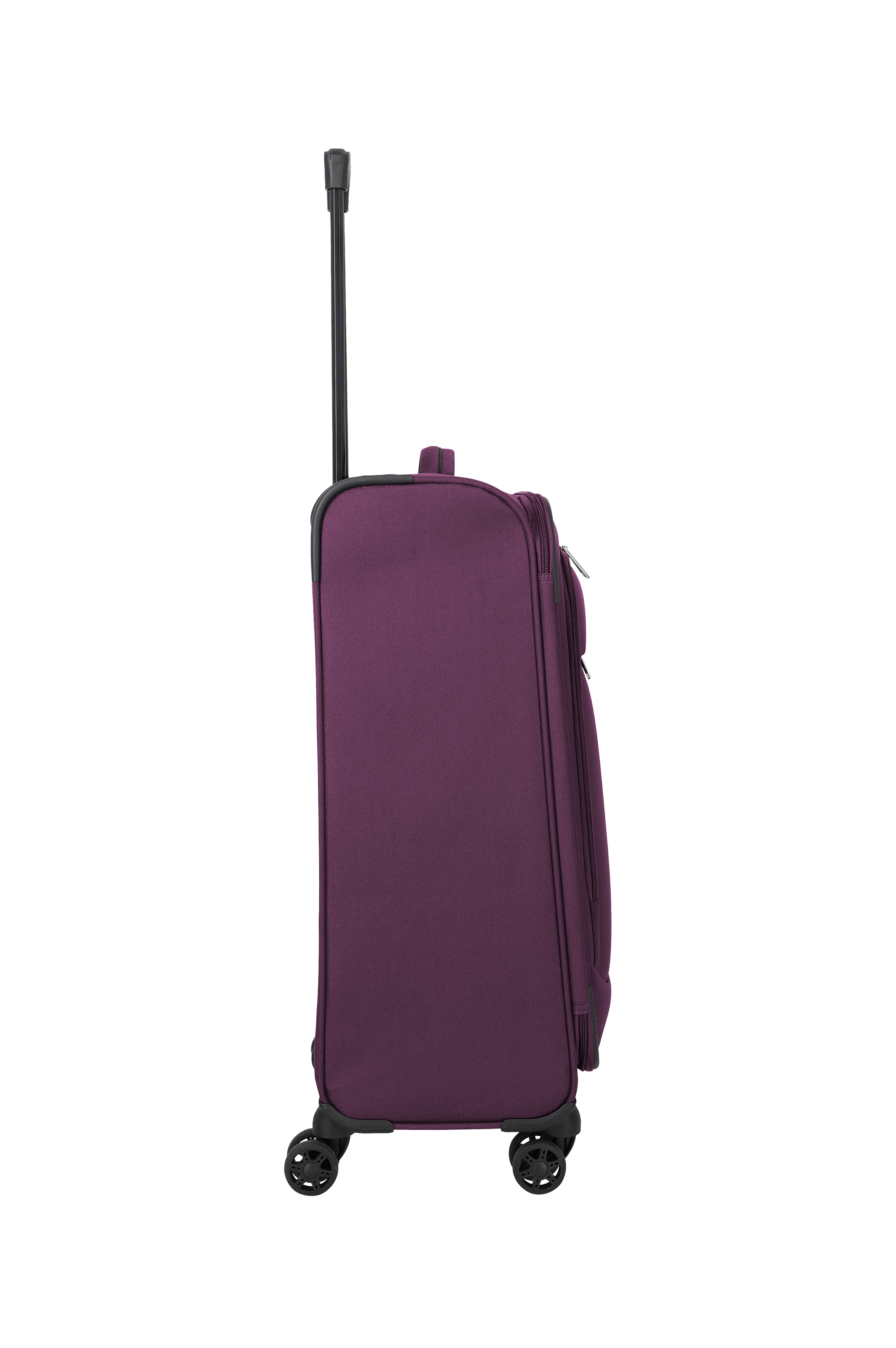 Travelite PRIEGO 4w Trolley M, Berry – Seitenansicht