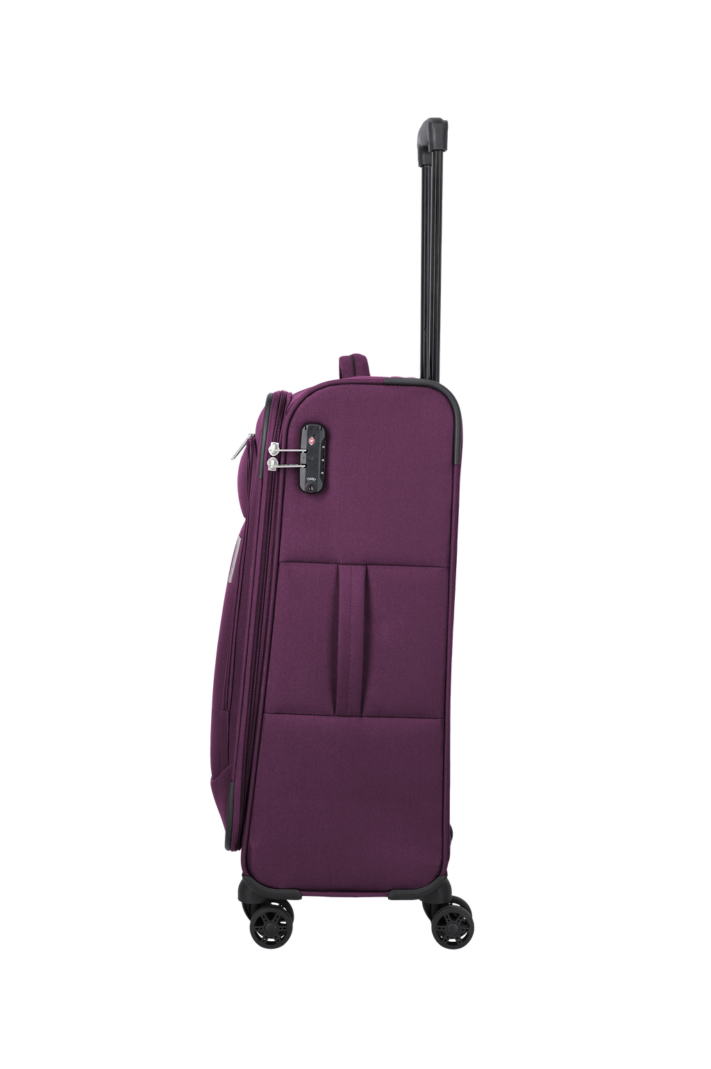 Travelite PRIEGO 4w Trolley M, Berry – Seitenansicht
