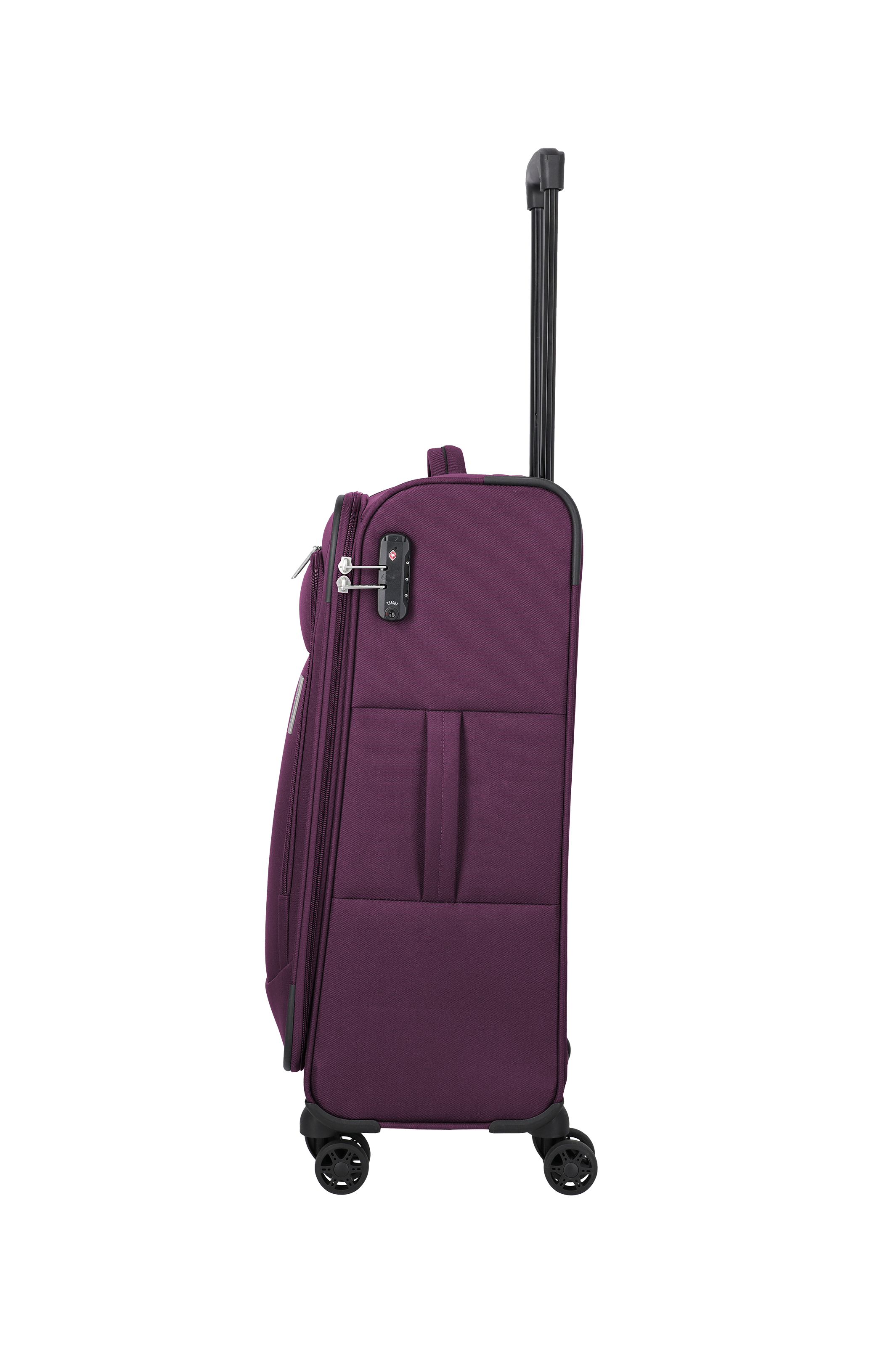 Travelite PRIEGO 4w Trolley M, Berry – Seitenansicht
