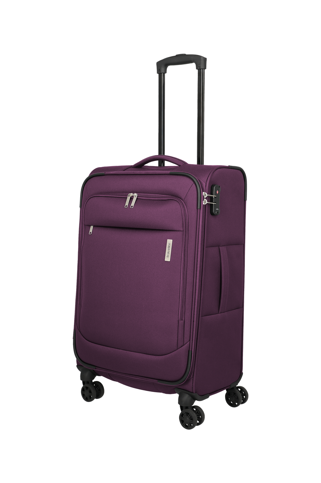Travelite PRIEGO 4w Trolley M, Berry – Schrägansicht