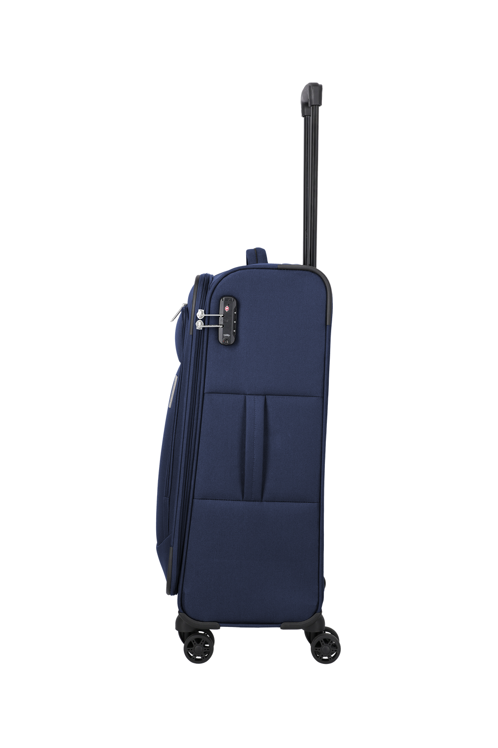 Travelite PRIEGO 4w Trolley M, Navy – Seitenansicht