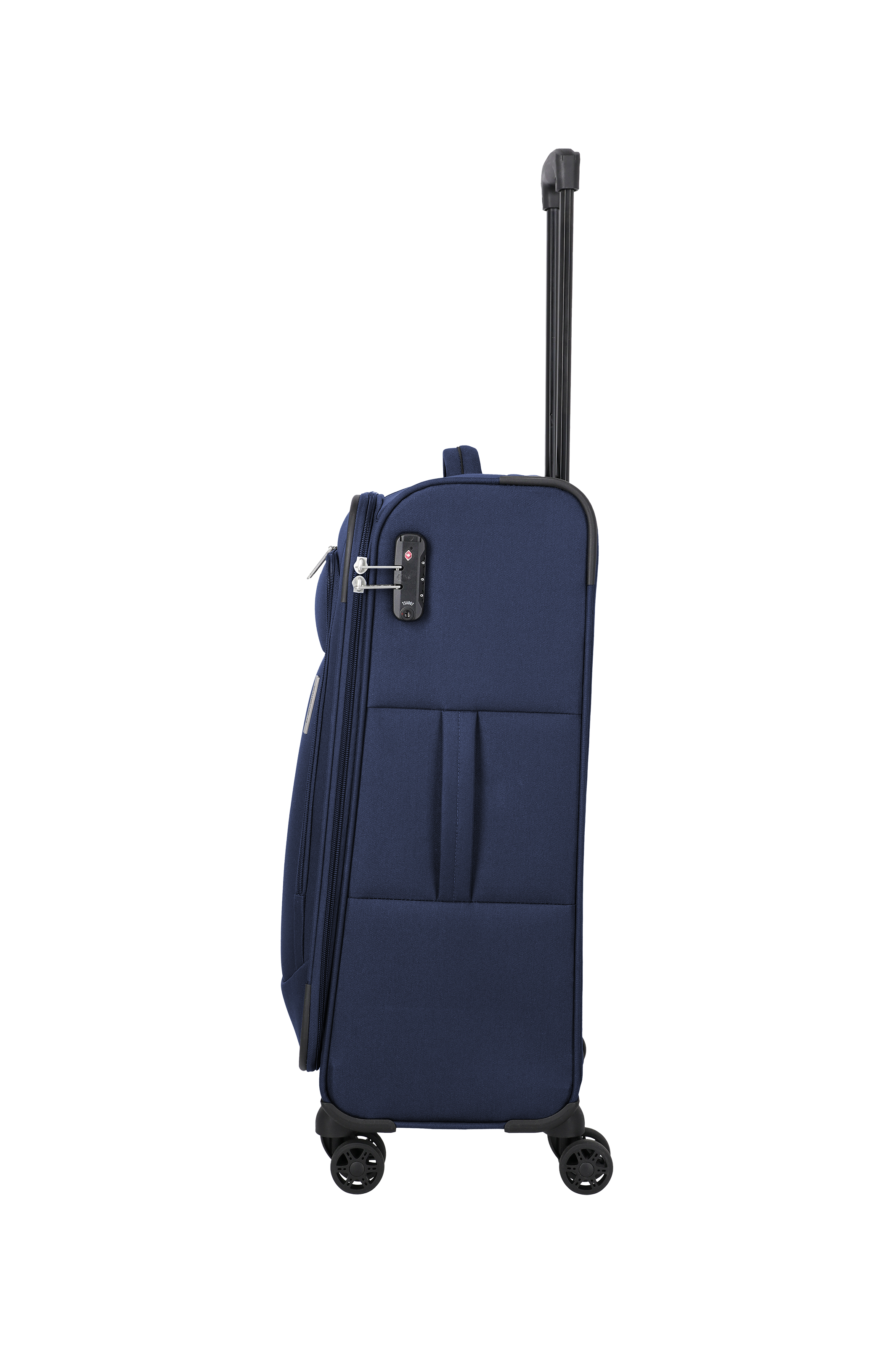 Travelite PRIEGO 4w Trolley M, Navy – Seitenansicht