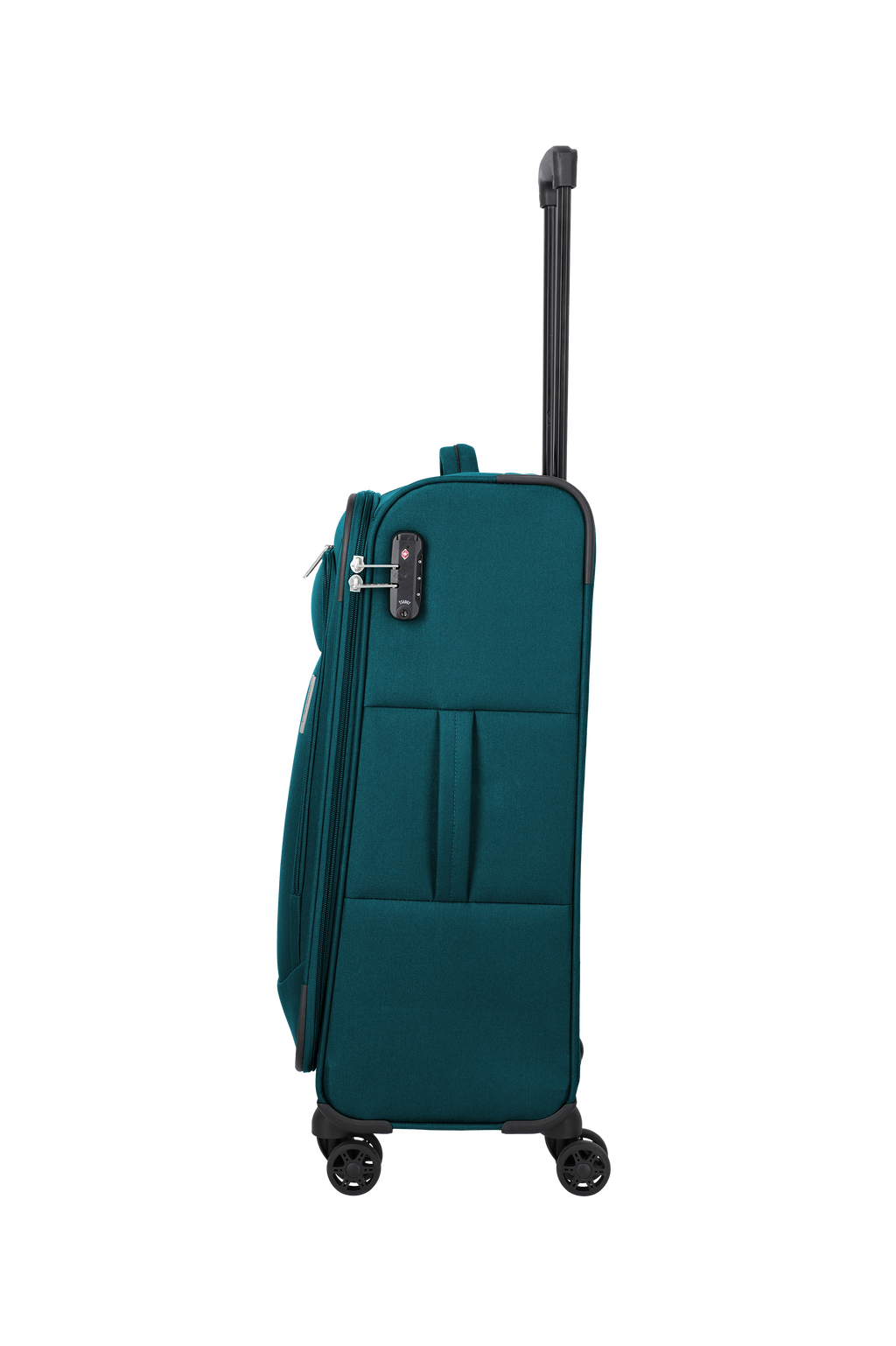 Travelite PRIEGO 4w Trolley M, Petrol – Seitenansicht