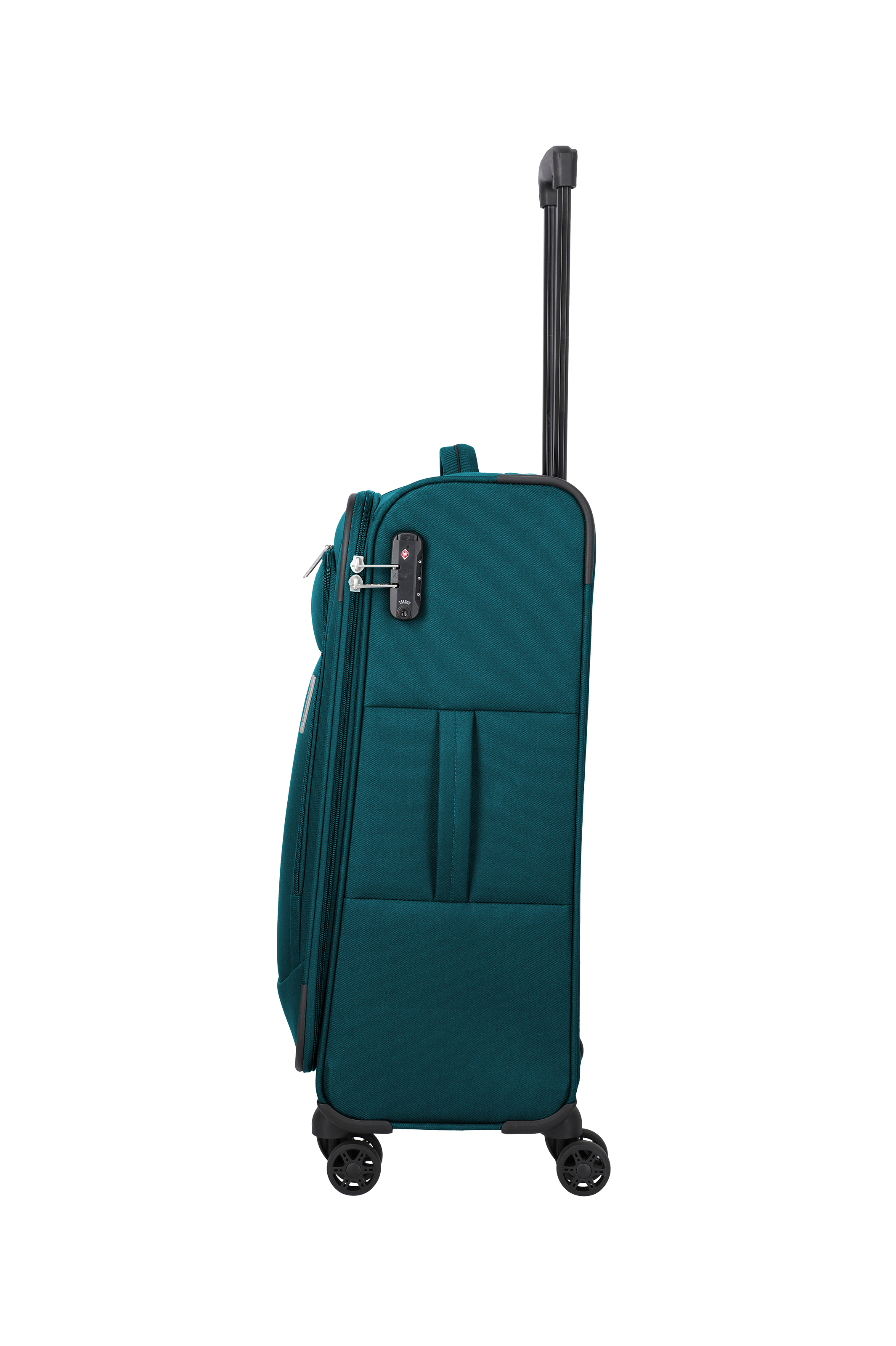 Travelite PRIEGO 4w Trolley M, Petrol – Seitenansicht