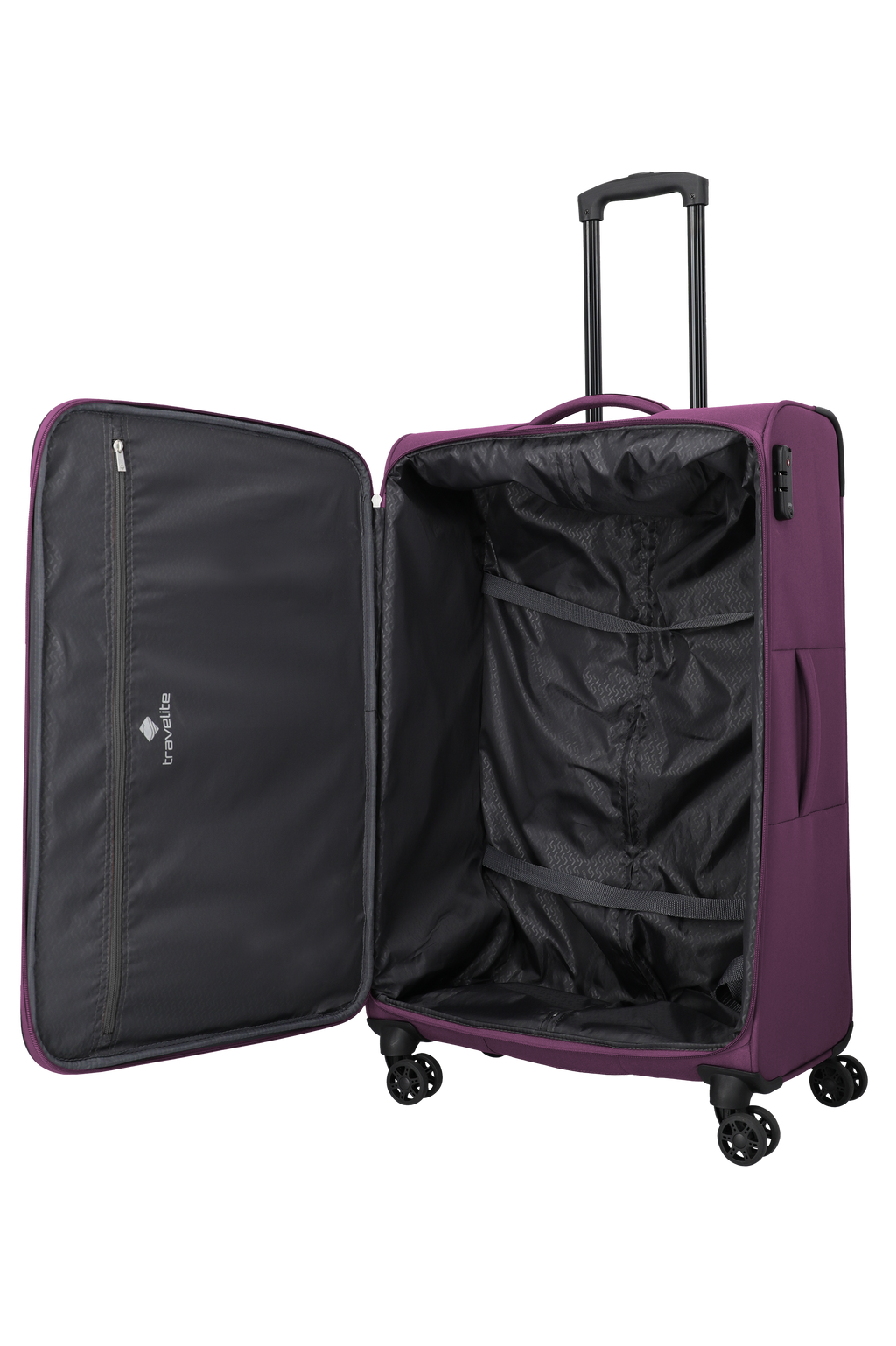 Travelite PRIEGO 4w Trolley L, Berry – Produktansicht 6