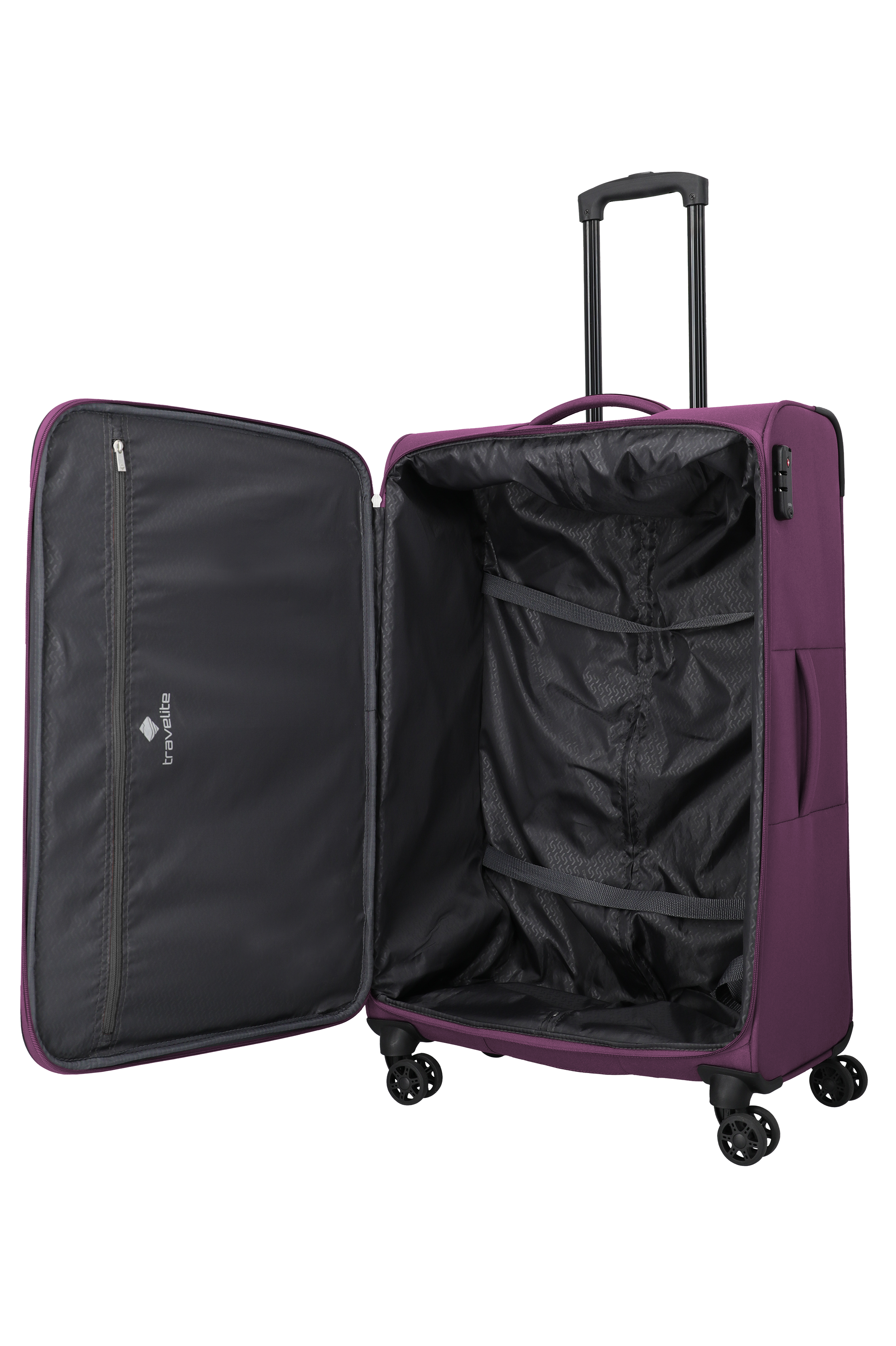 Travelite PRIEGO 4w Trolley L, Berry – Produktansicht 6