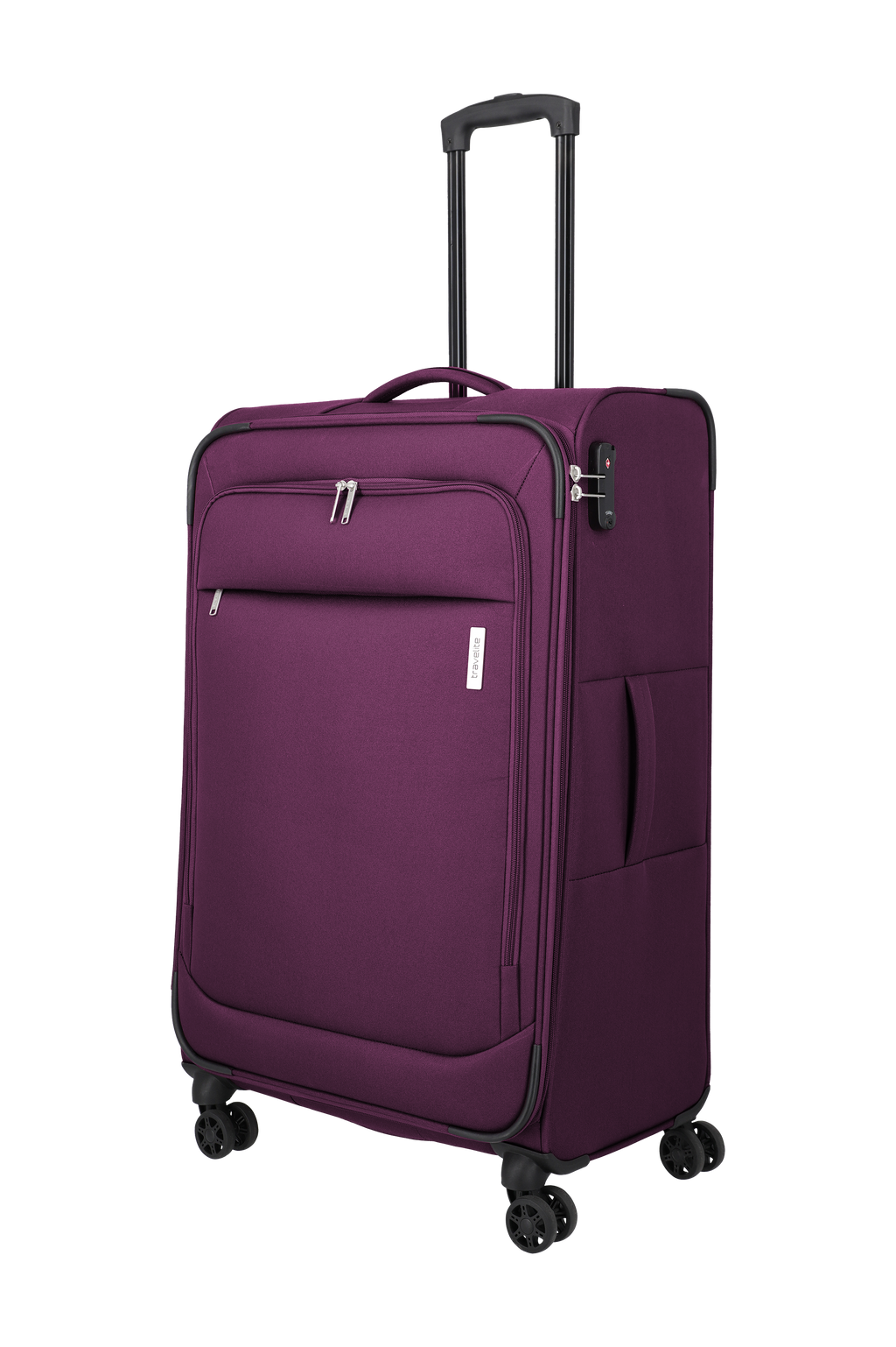 Travelite PRIEGO 4w Trolley L, Berry – Schrägansicht