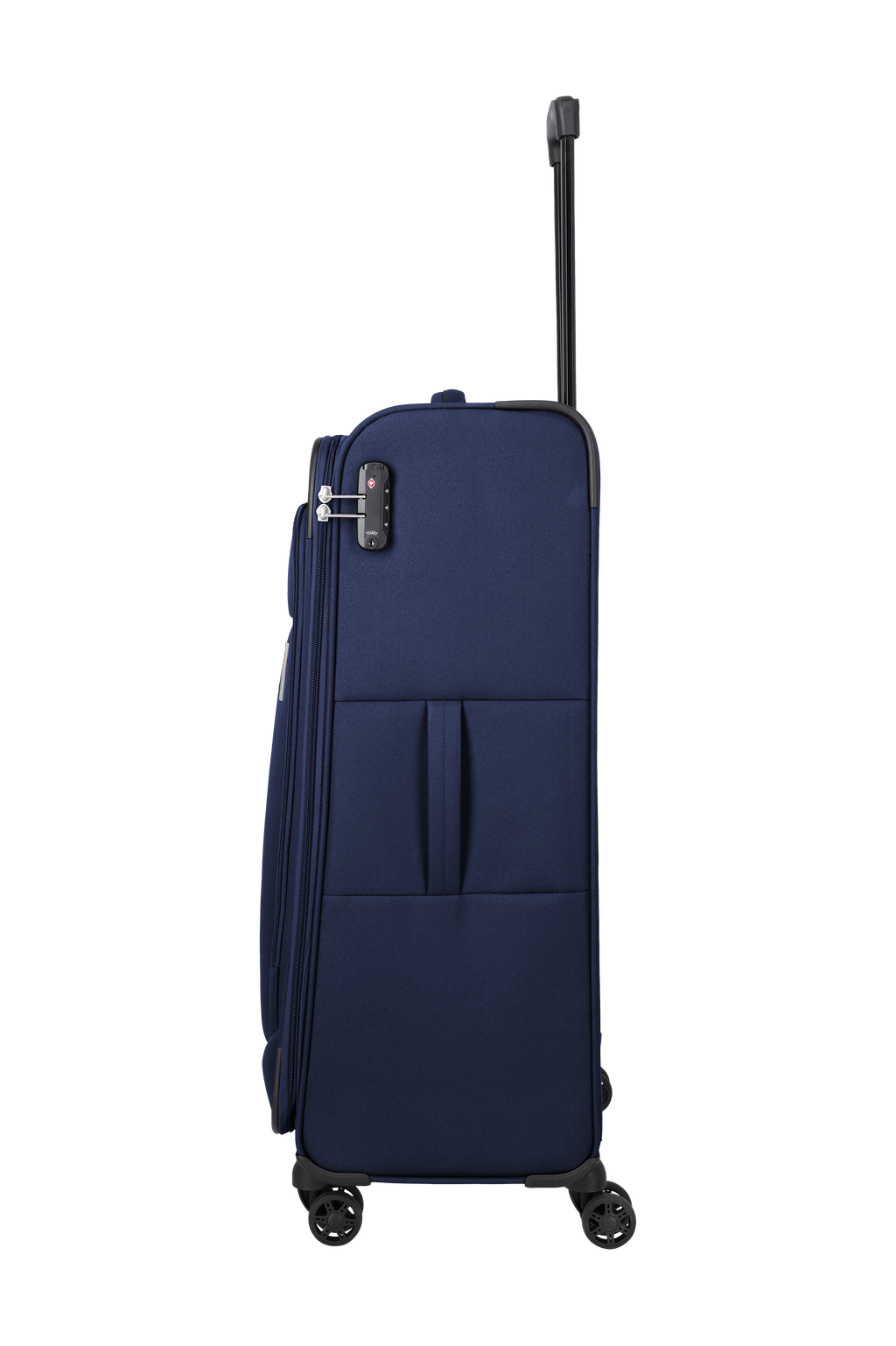 Travelite PRIEGO 4w Trolley L, Navy – Seitenansicht