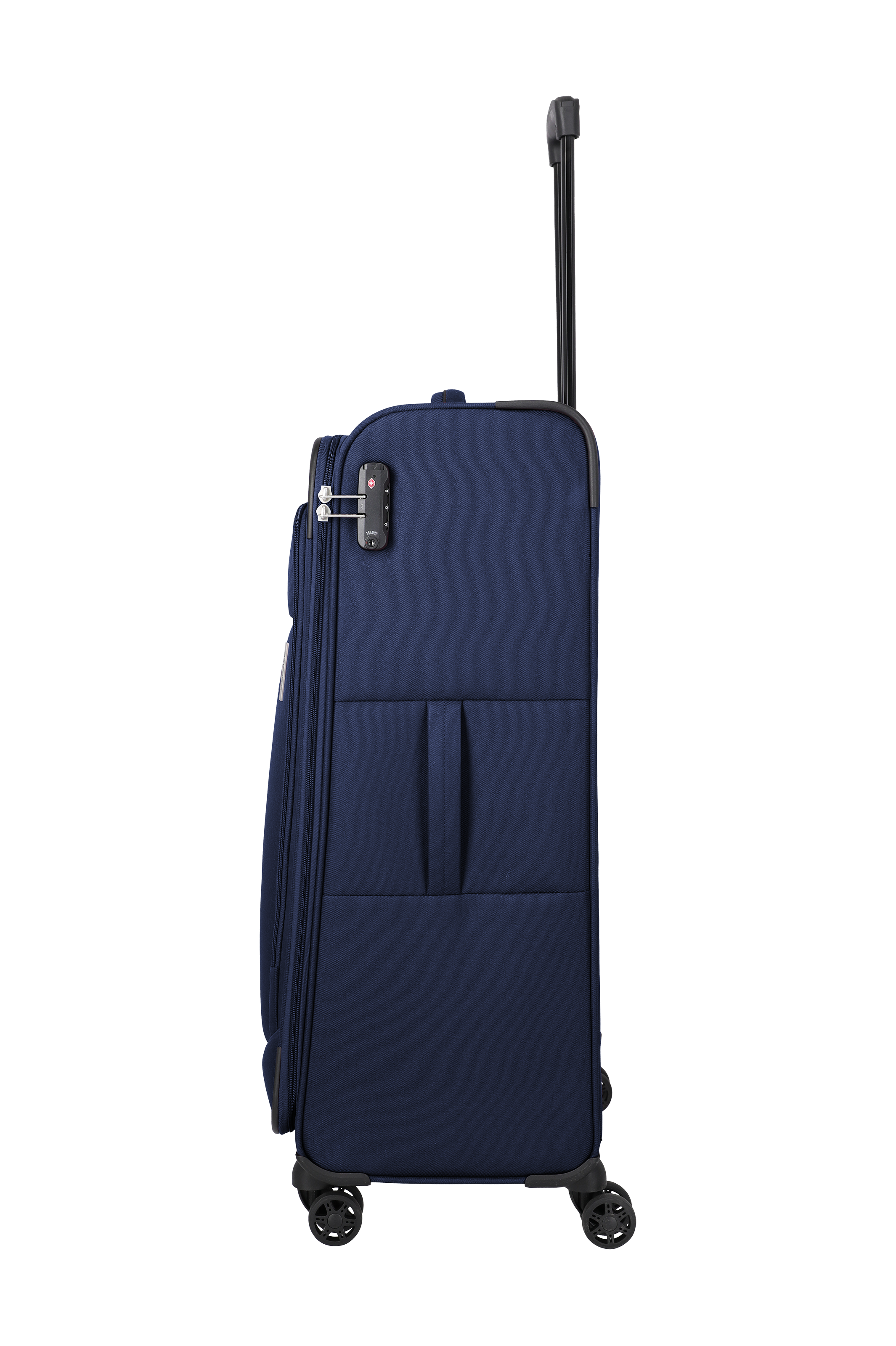 Travelite PRIEGO 4w Trolley L, Navy – Seitenansicht