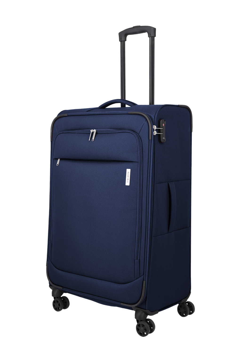 Travelite PRIEGO 4w Trolley L, Navy – Schrägansicht