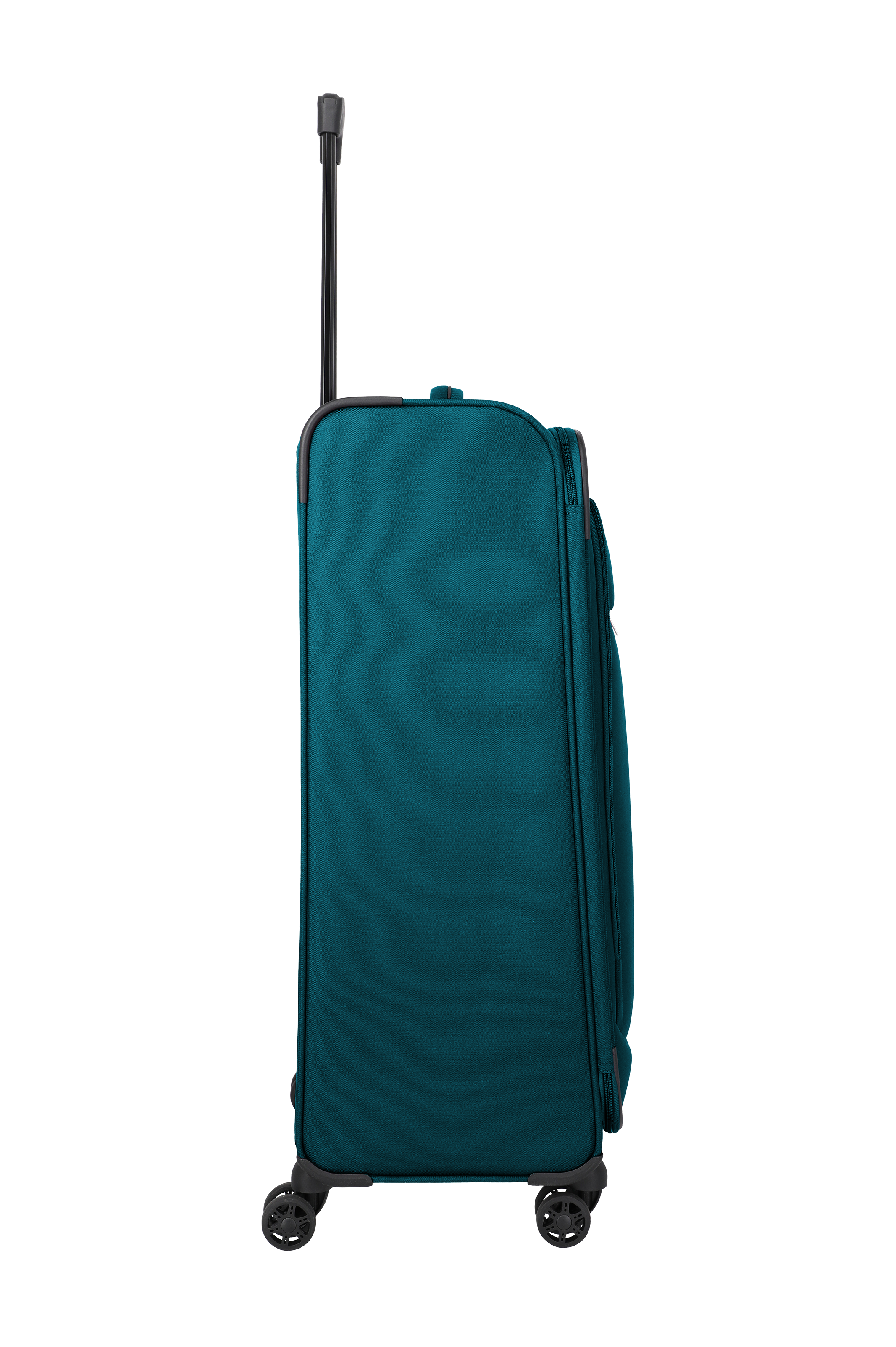 Travelite PRIEGO 4w Trolley L, Petrol – Seitenansicht