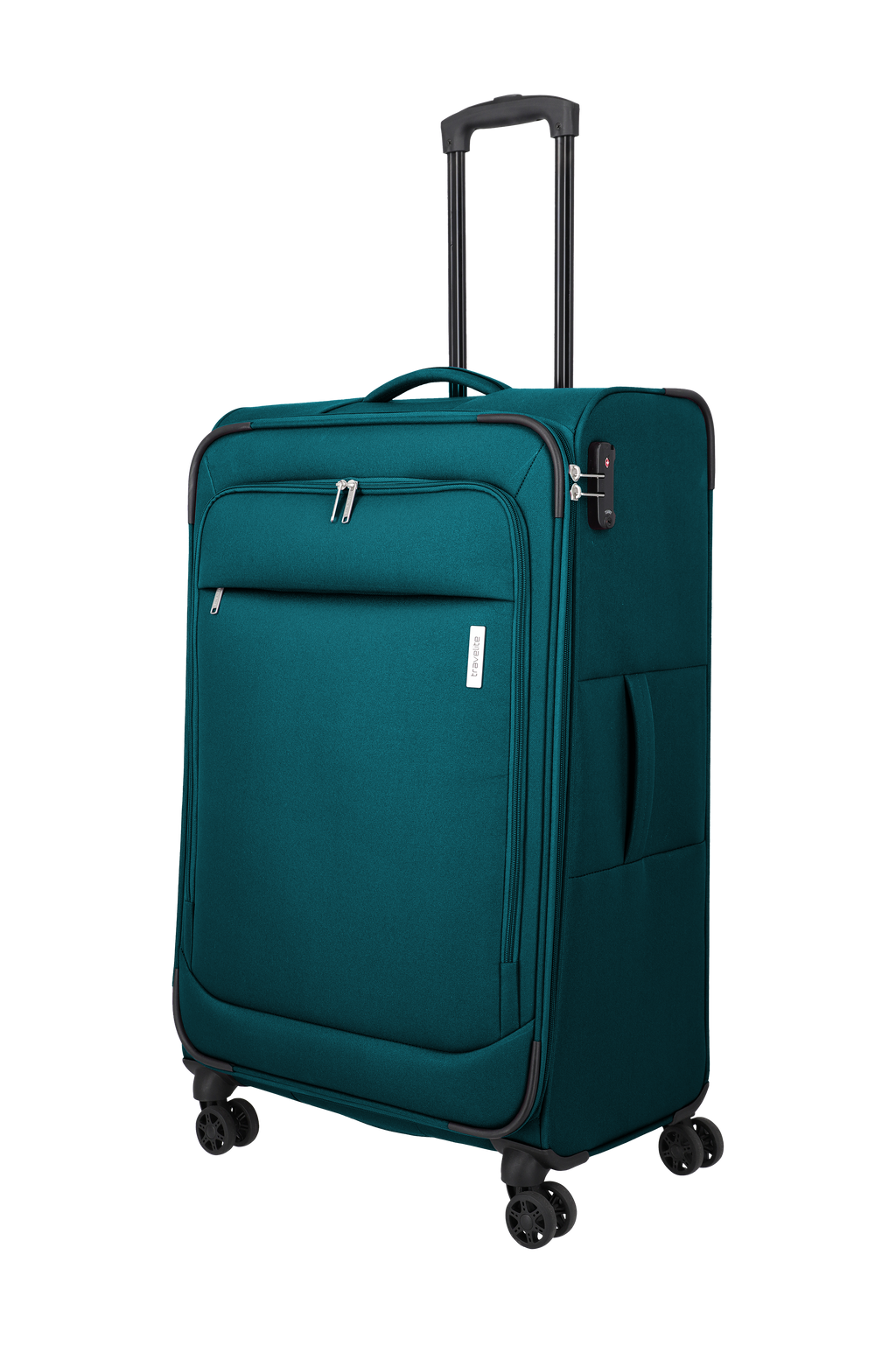Travelite PRIEGO 4w Trolley L, Petrol – Schrägansicht