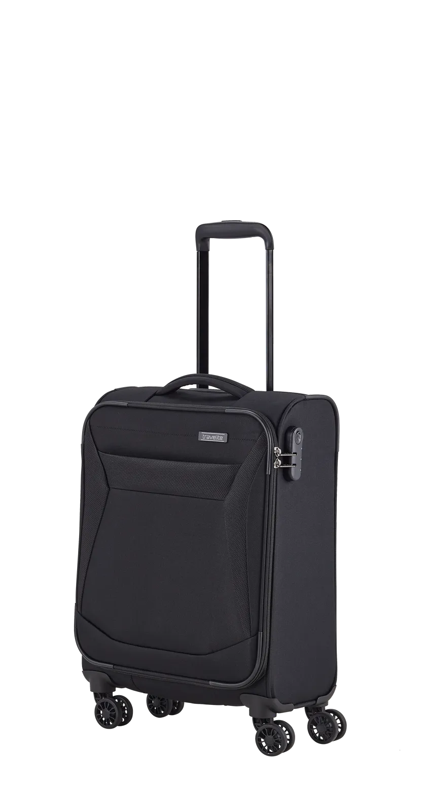 Travelite CHIOS 3-tlg. Koffer-Set S/M/L, Schwarz – Koffer S – Schrägansicht