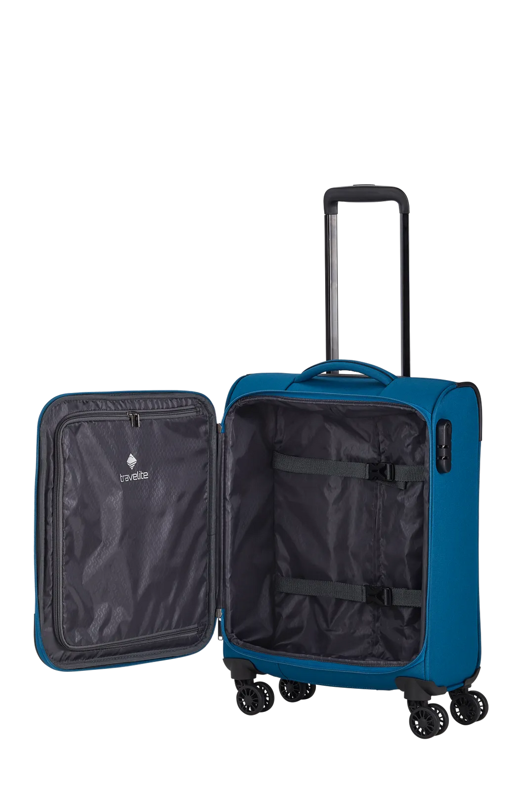 Travelite CHIOS 4w Trolley S, Petrol – Innenansicht