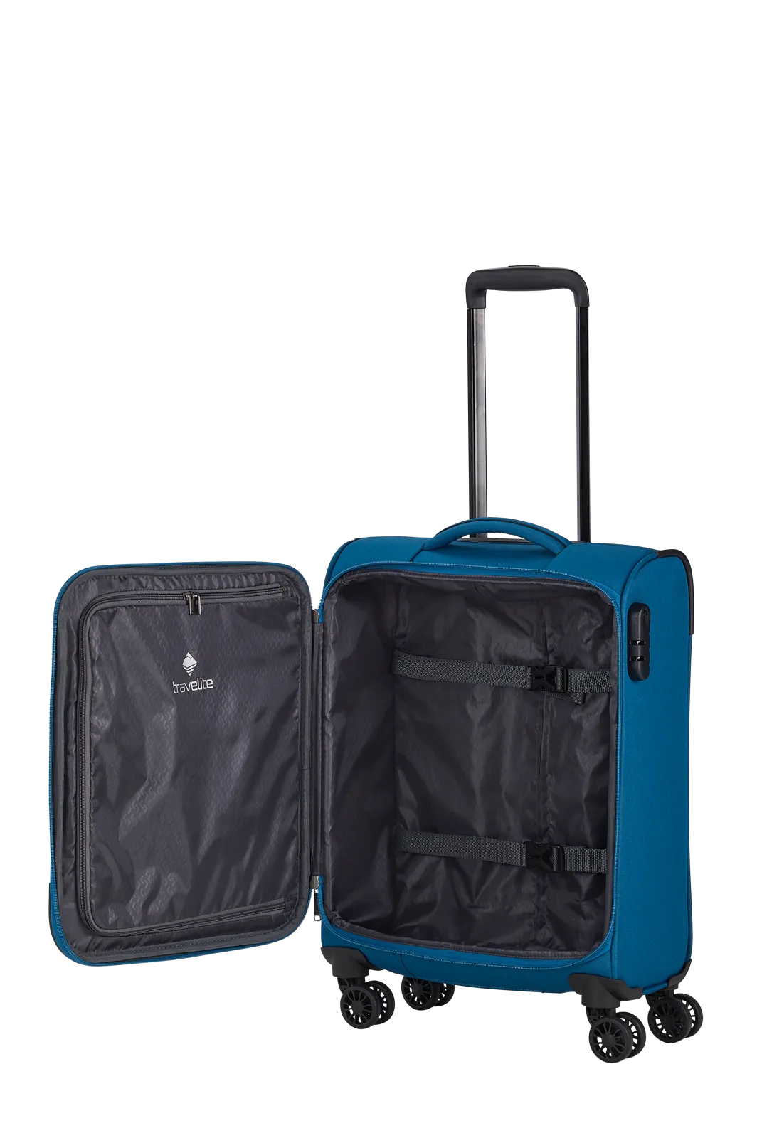 Travelite CHIOS 4w Trolley S, Petrol – Innenansicht