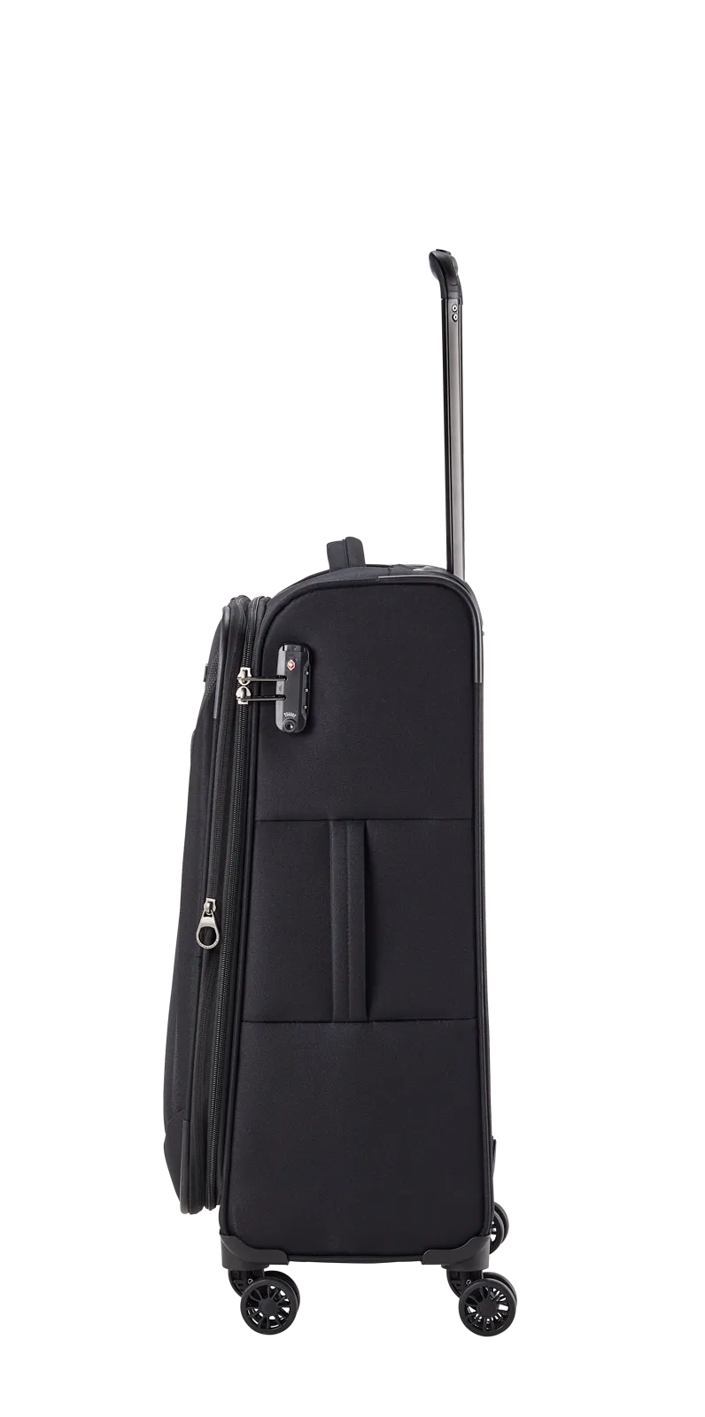 Travelite CHIOS 3-tlg. Koffer-Set S/M/L, Schwarz – Koffer M – rechte Seitenansicht