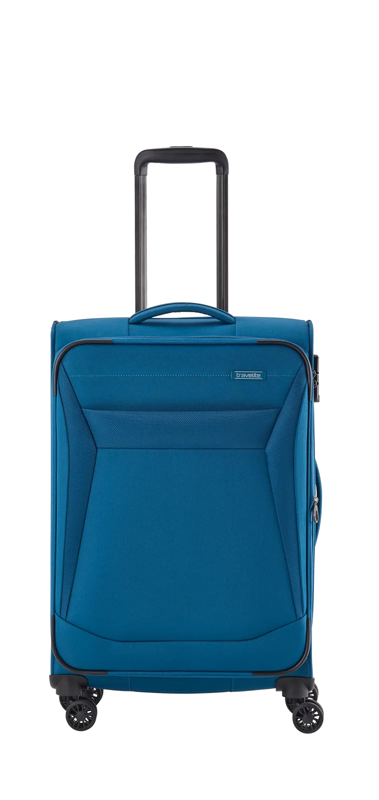 Travelite CHIOS 3-tlg. Koffer-Set S/M/L, Petrol – Koffer M – Frontansicht