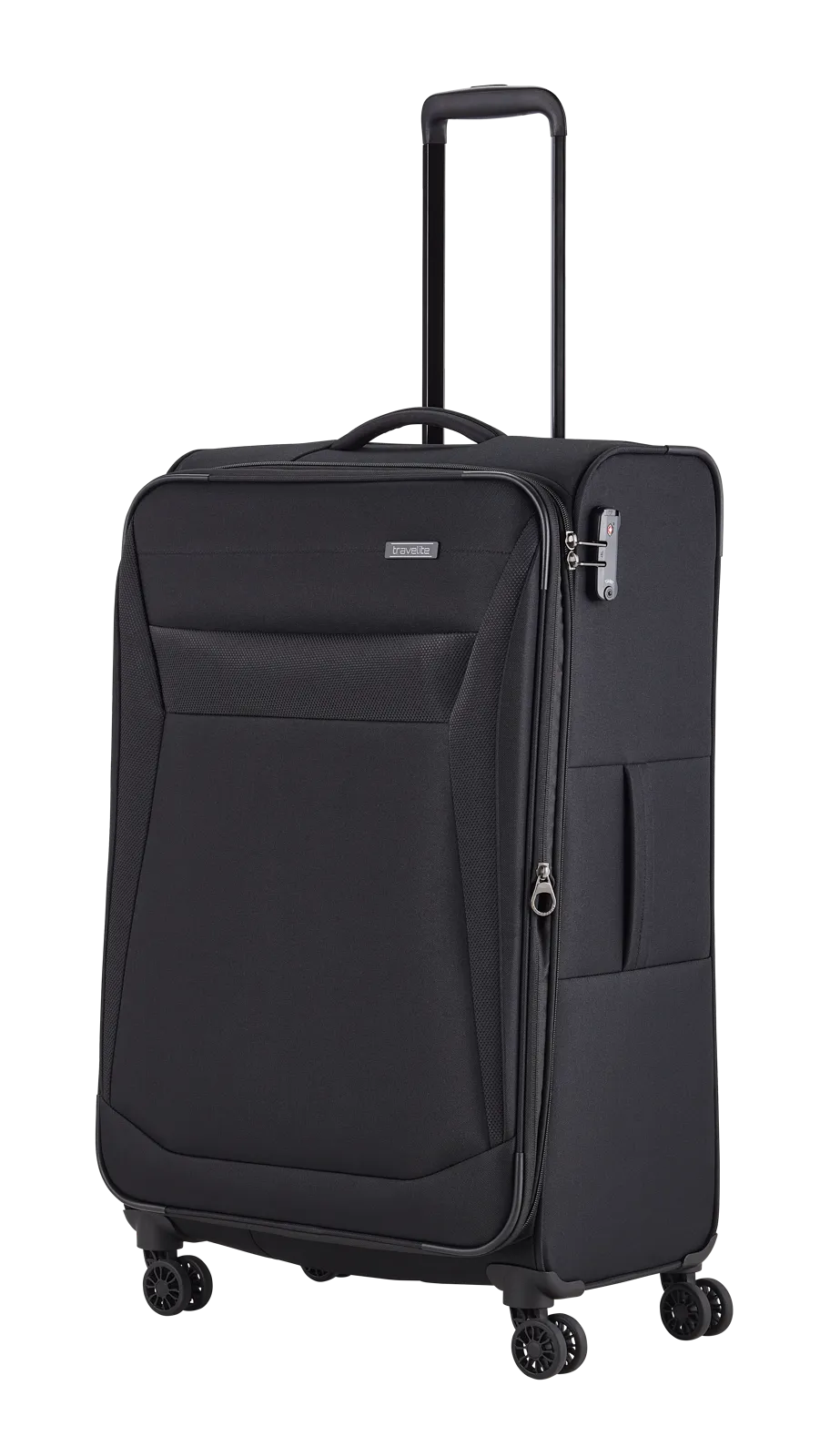 Travelite CHIOS 3-tlg. Koffer-Set S/M/L, Schwarz – Koffer L – Schrägansicht