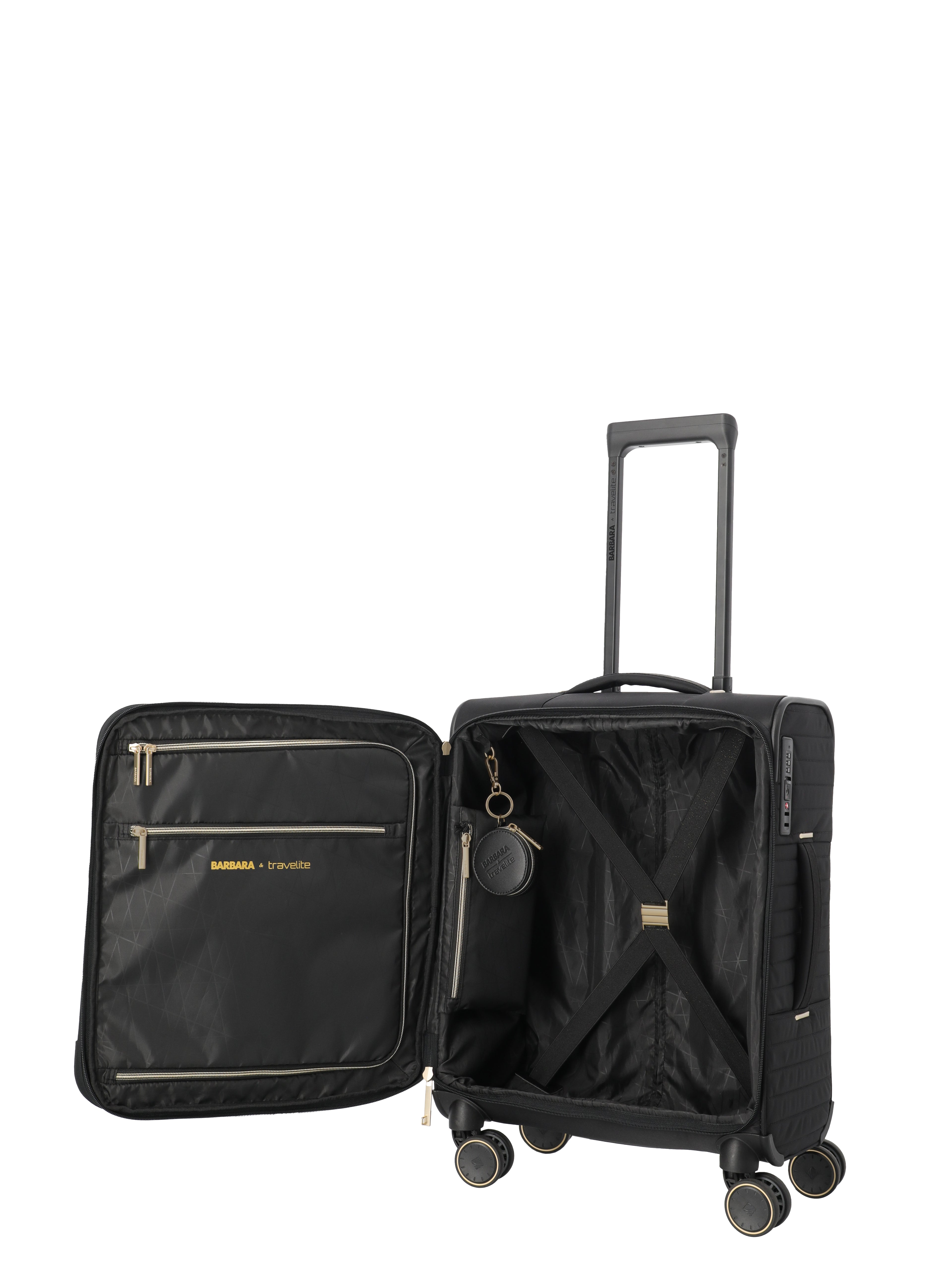 Travelite BARBARA STEPP 4w Trolley S erw., Schwarz