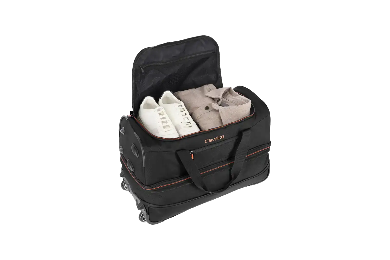 Travelite BASICS Rollenreisetasche erw. S erw., Schwarz – Innenansicht