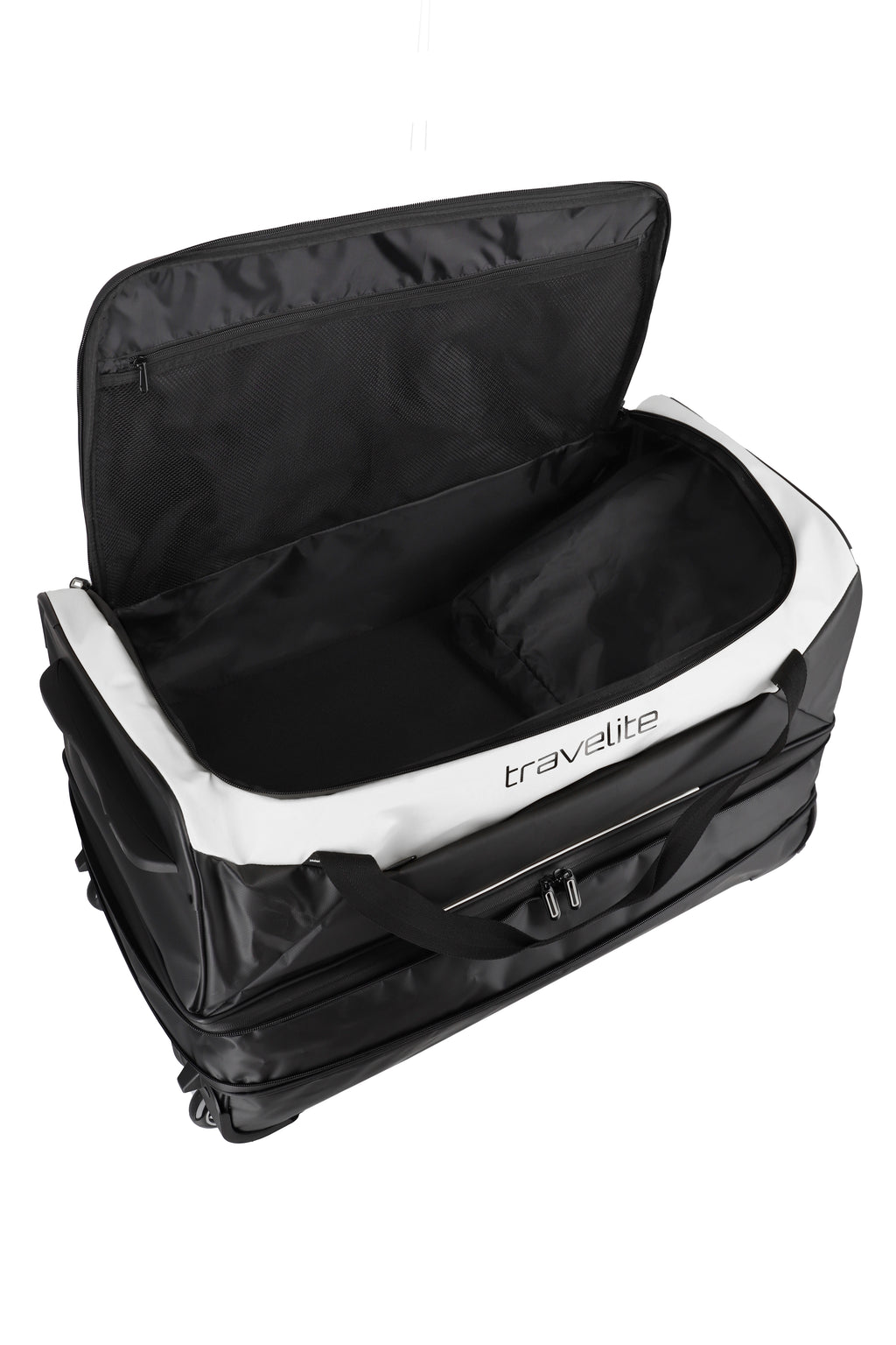 Travelite BASICS Rollenreisetasche L erw. Plane, Schwarz/Weiß