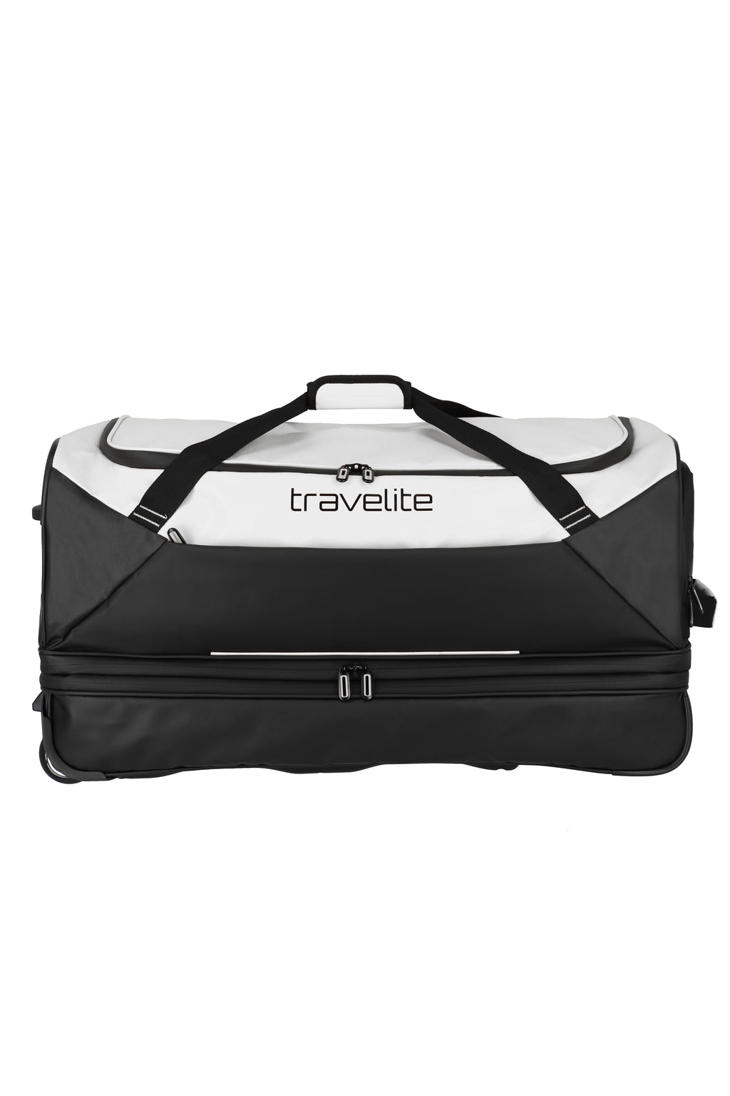 Travelite BASICS Rollenreisetasche L erw. Plane, Schwarz/Weiß