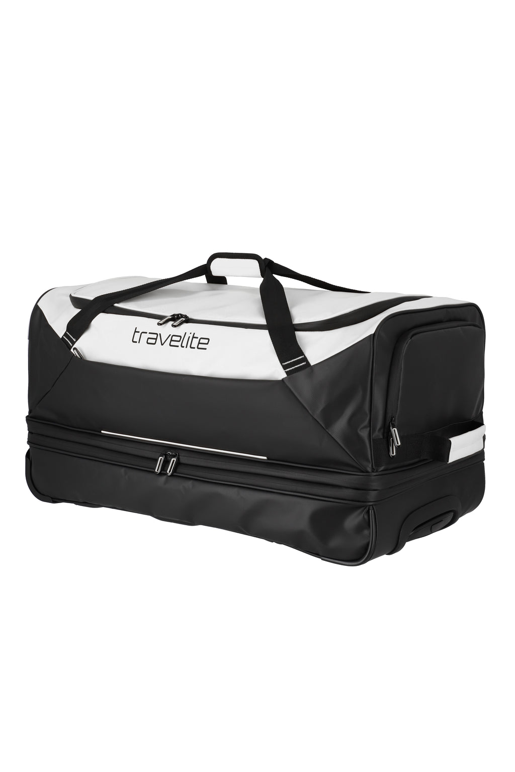 Travelite BASICS Rollenreisetasche L erw. Plane, Schwarz/Weiß