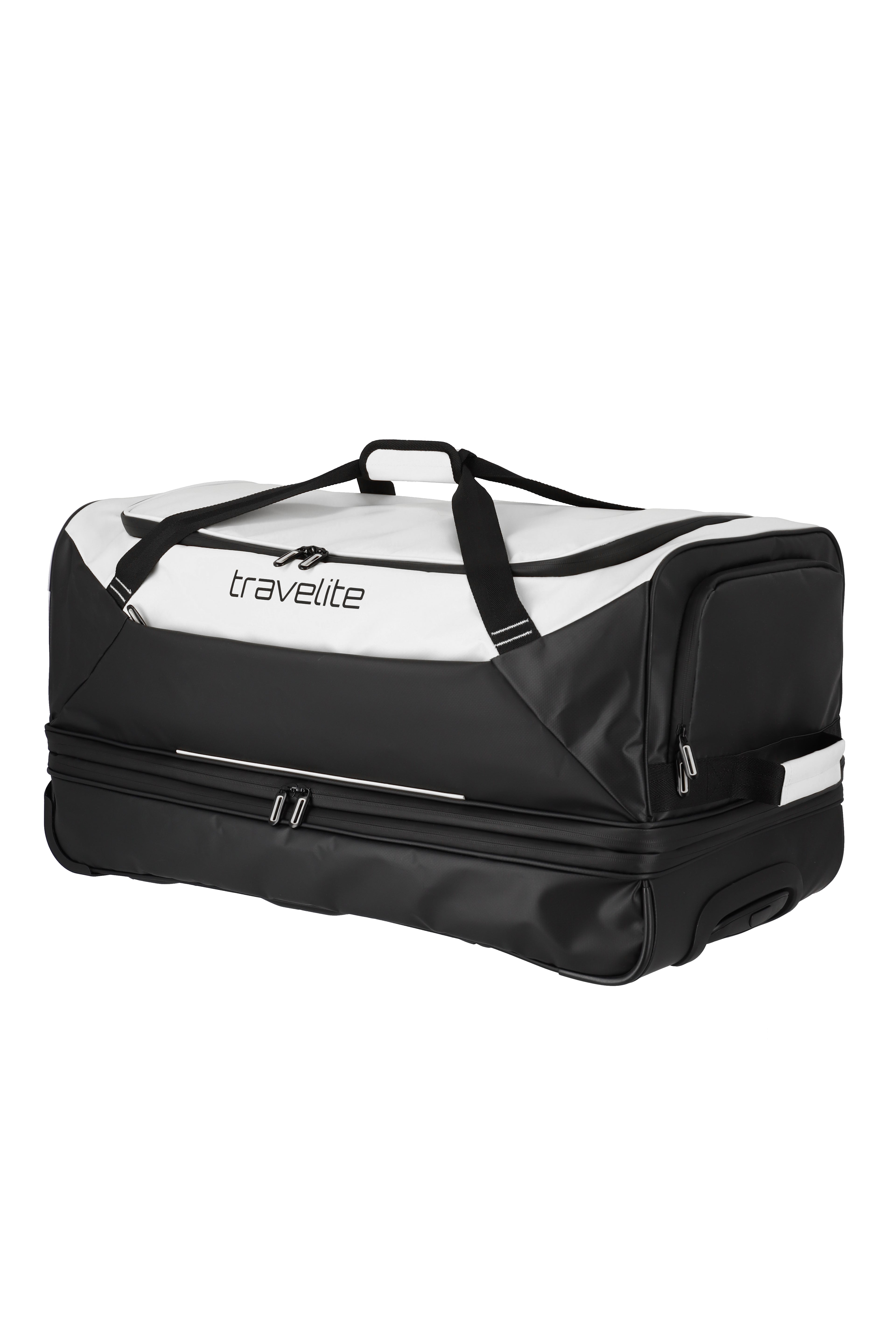 Travelite BASICS Rollenreisetasche L erw. Plane, Schwarz/Weiß