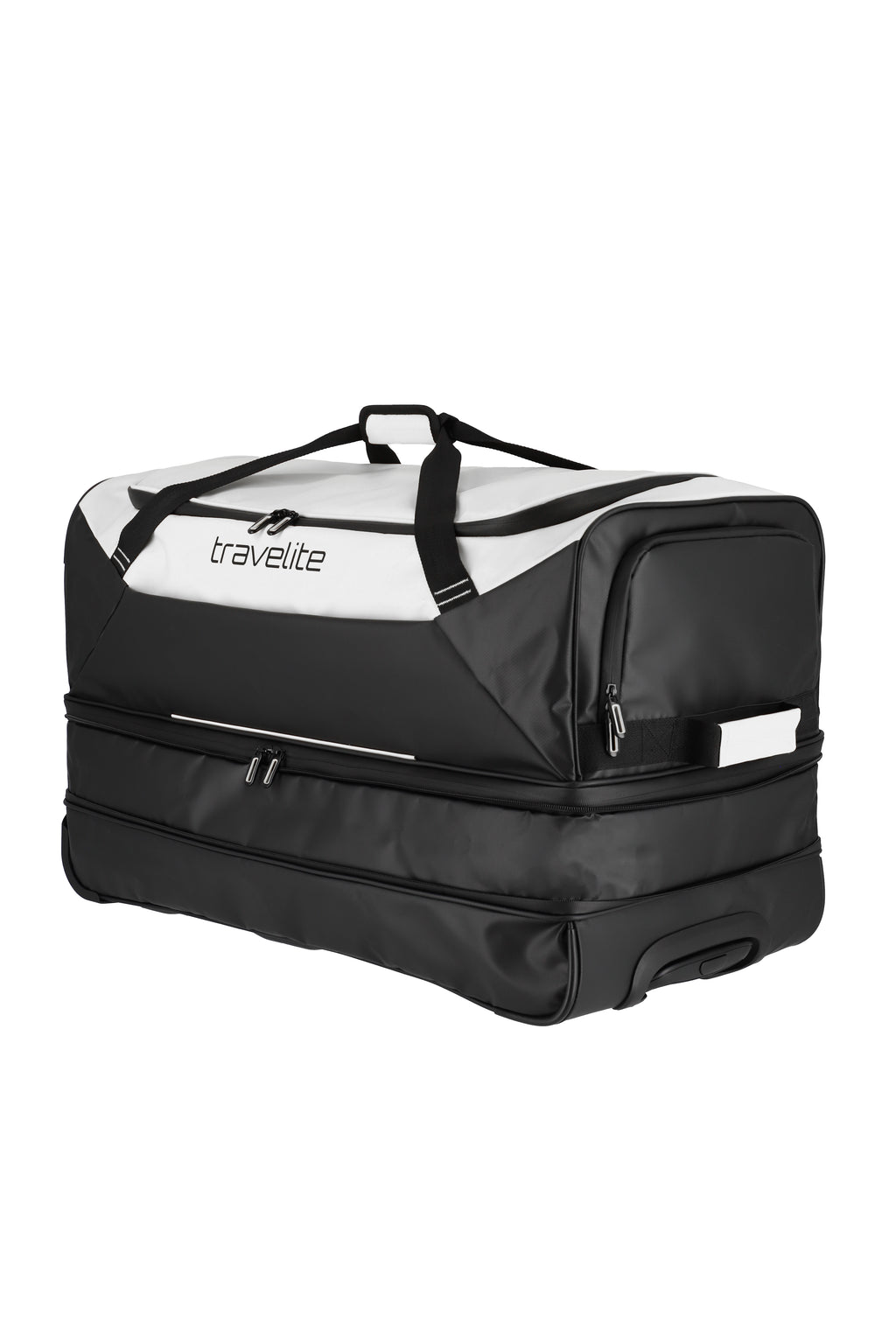 Travelite BASICS Rollenreisetasche L erw. Plane, Schwarz/Weiß