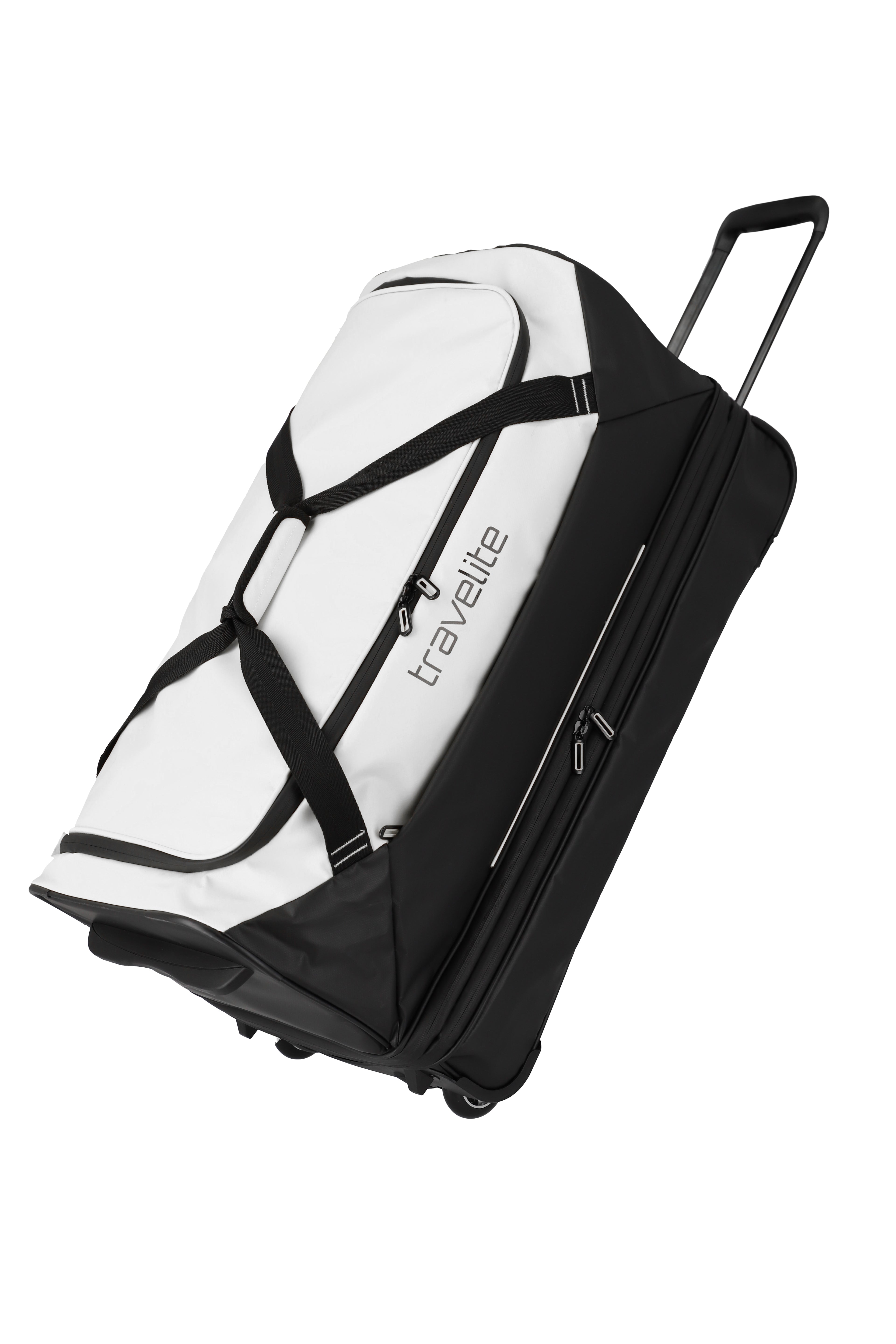 Travelite BASICS Rollenreisetasche L erw. Plane, Schwarz/Weiß