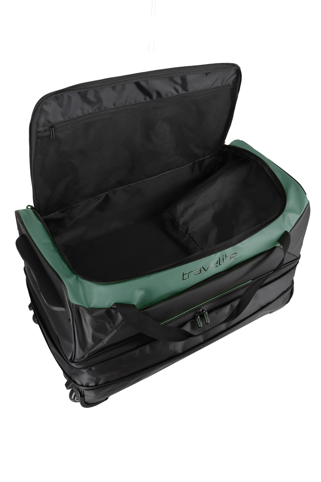 Travelite BASICS Rollenreisetasche L erw. Plane, Schwarz/Grün