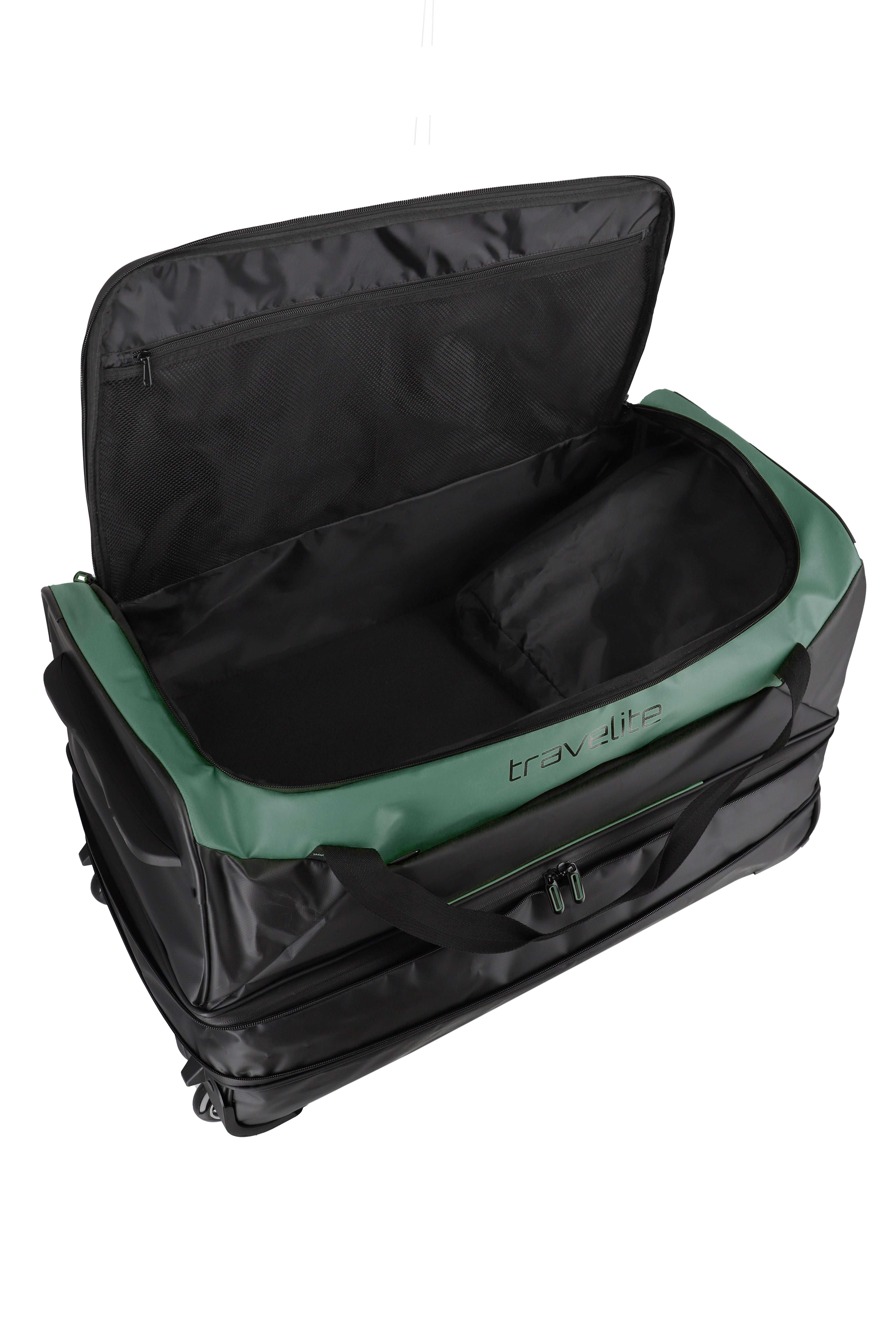 Travelite BASICS Rollenreisetasche L erw. Plane, Schwarz/Grün