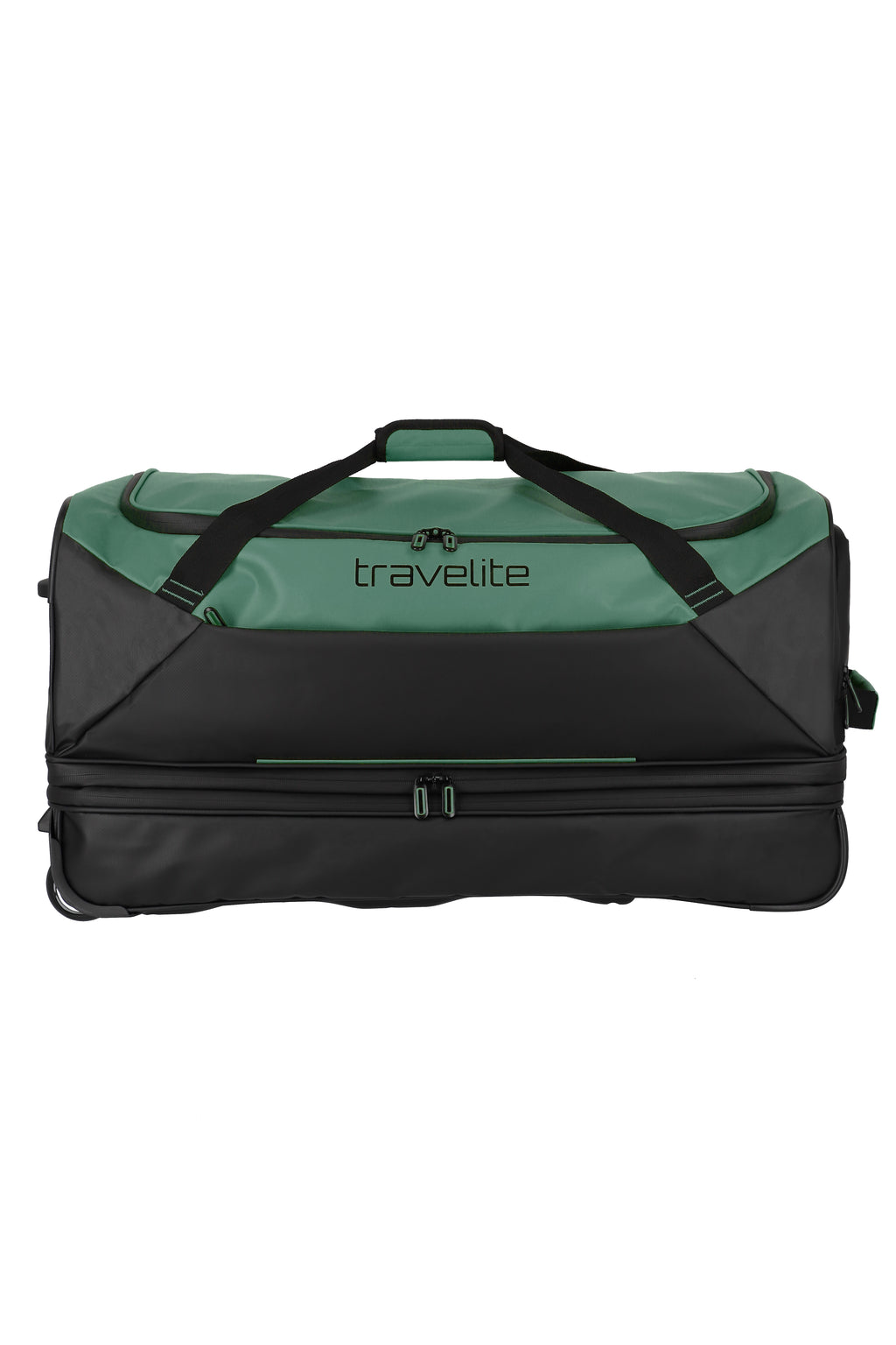 Travelite BASICS Rollenreisetasche L erw. Plane, Schwarz/Grün
