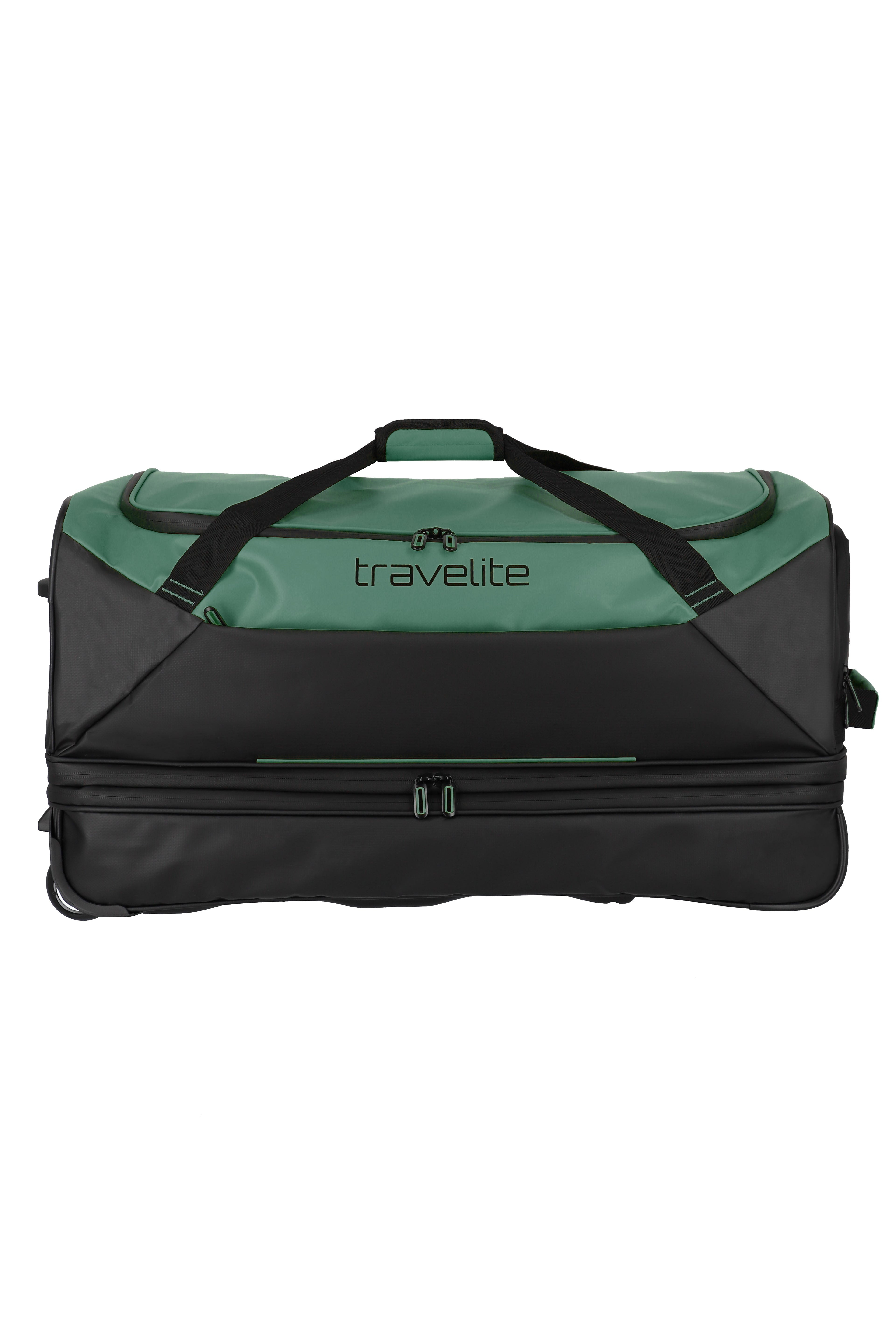 Travelite BASICS Rollenreisetasche L erw. Plane, Schwarz/Grün