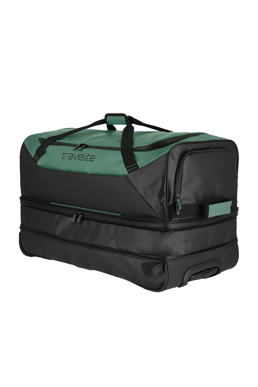 Travelite BASICS Rollenreisetasche L erw. Plane, Schwarz/Grün