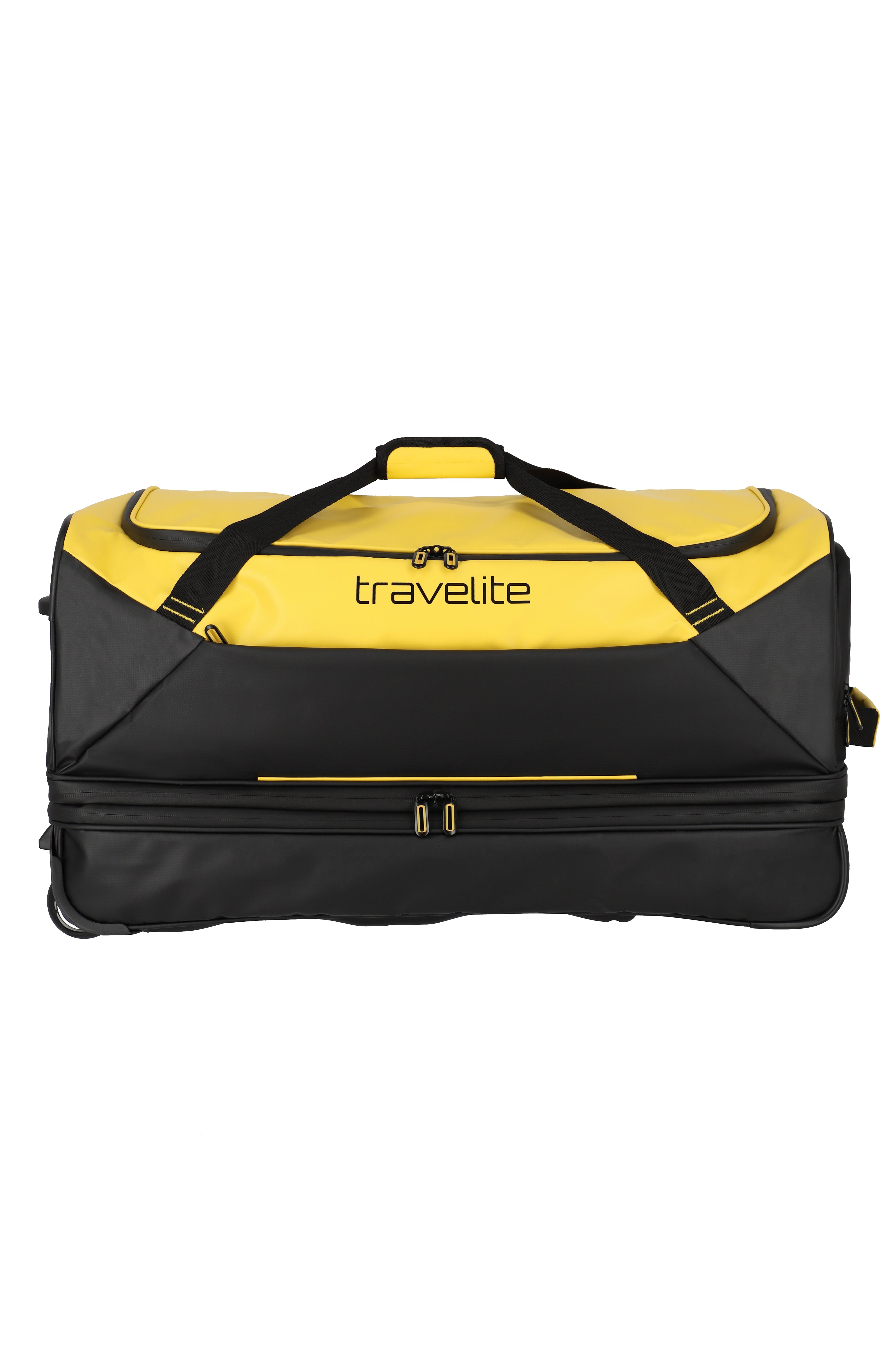 Travelite BASICS Rollenreisetasche L erw. Plane, Schwarz/Gelb