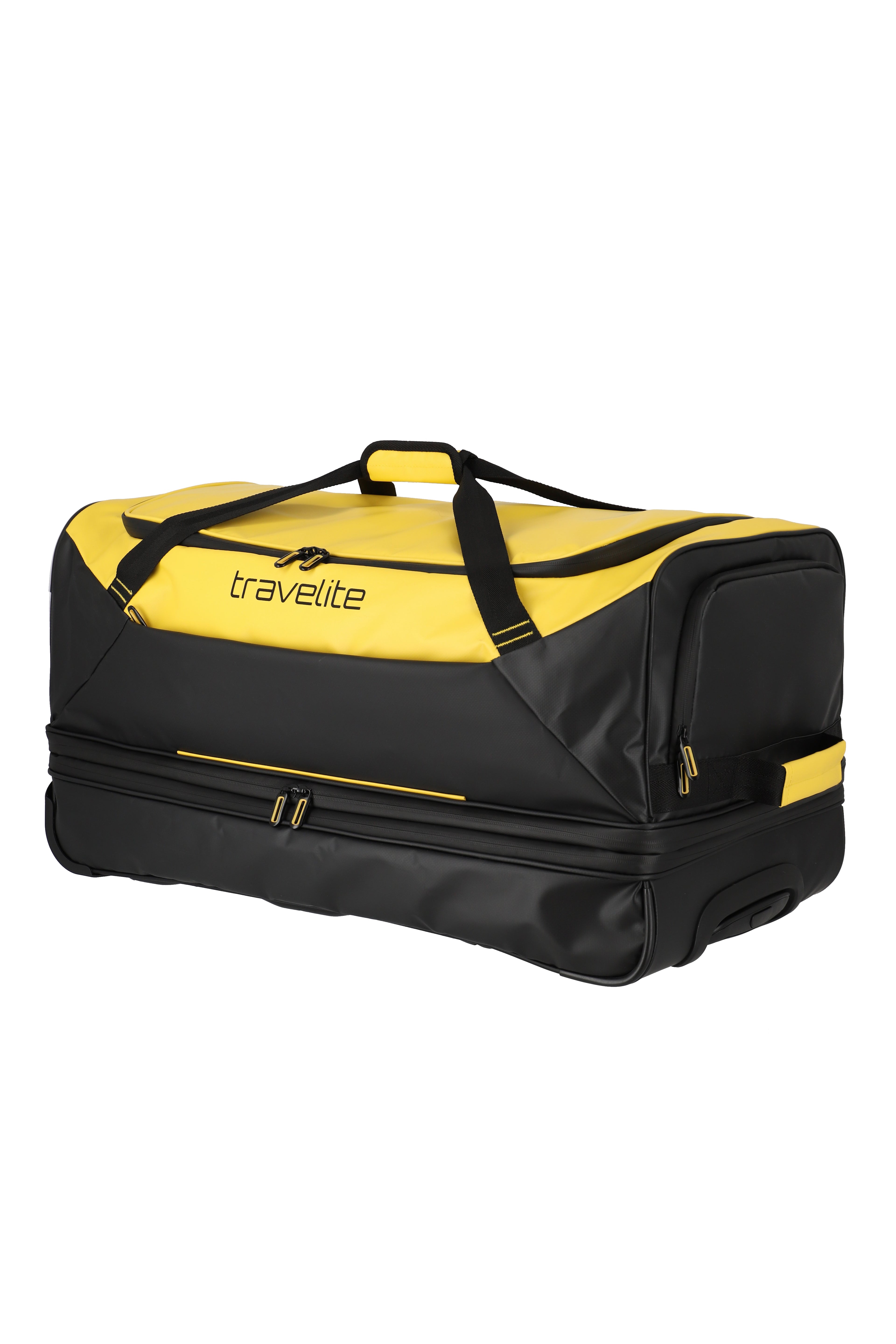 Travelite BASICS Rollenreisetasche L erw. Plane, Schwarz/Gelb