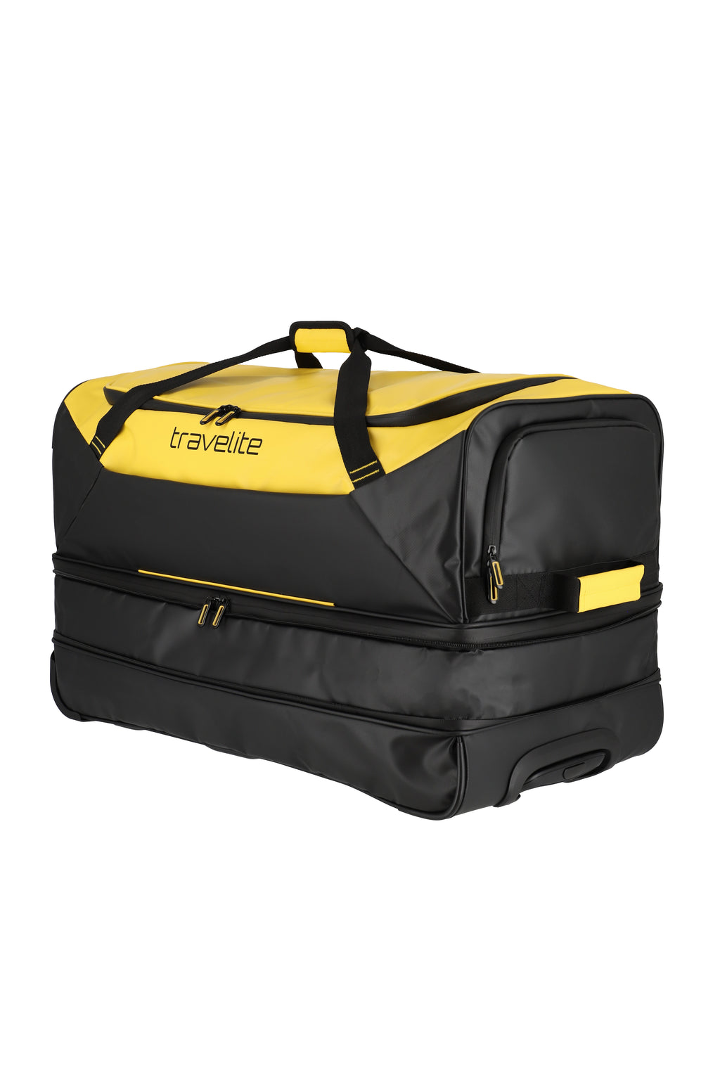 Travelite BASICS Rollenreisetasche L erw. Plane, Schwarz/Gelb