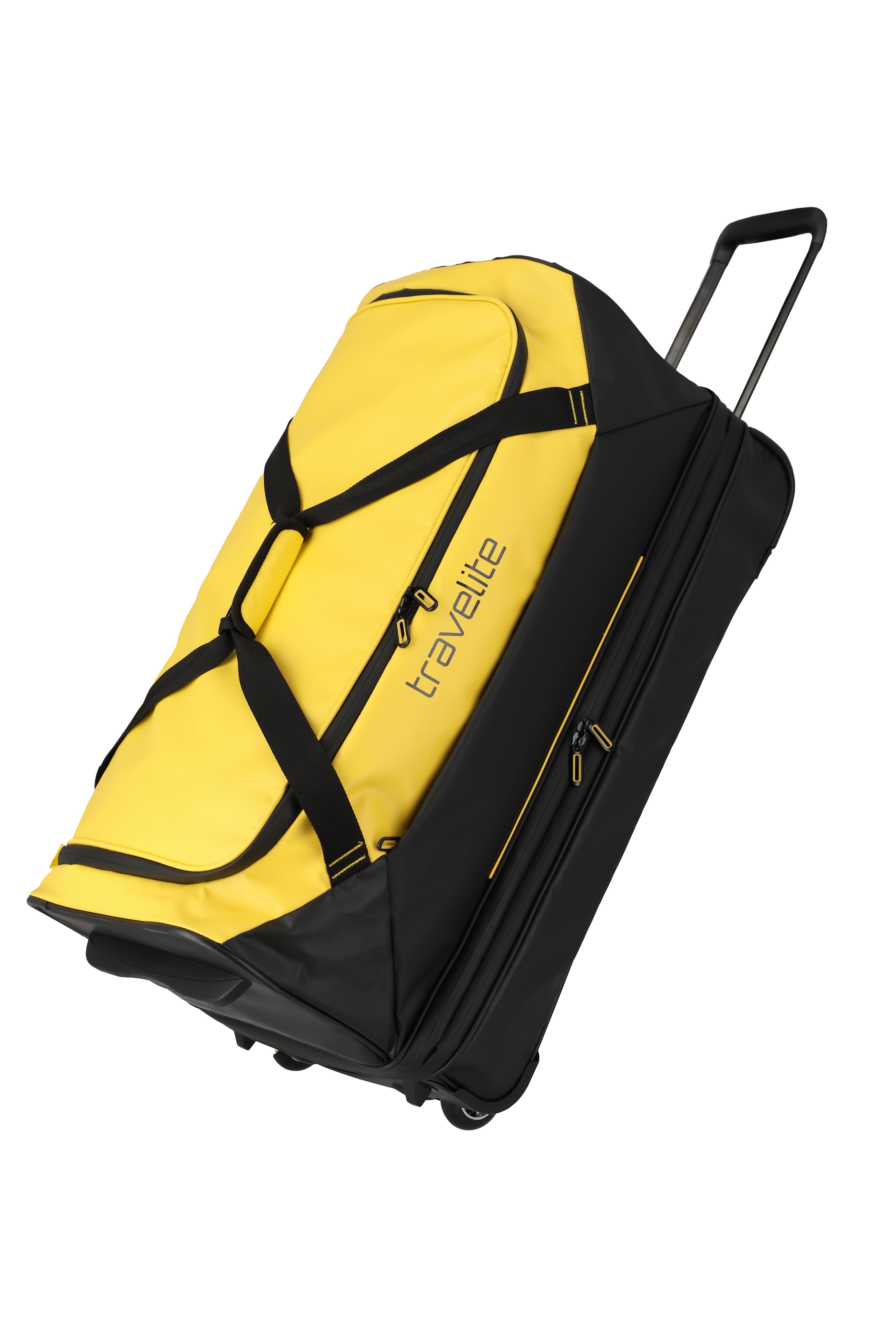 Travelite BASICS Rollenreisetasche L erw. Plane, Schwarz/Gelb