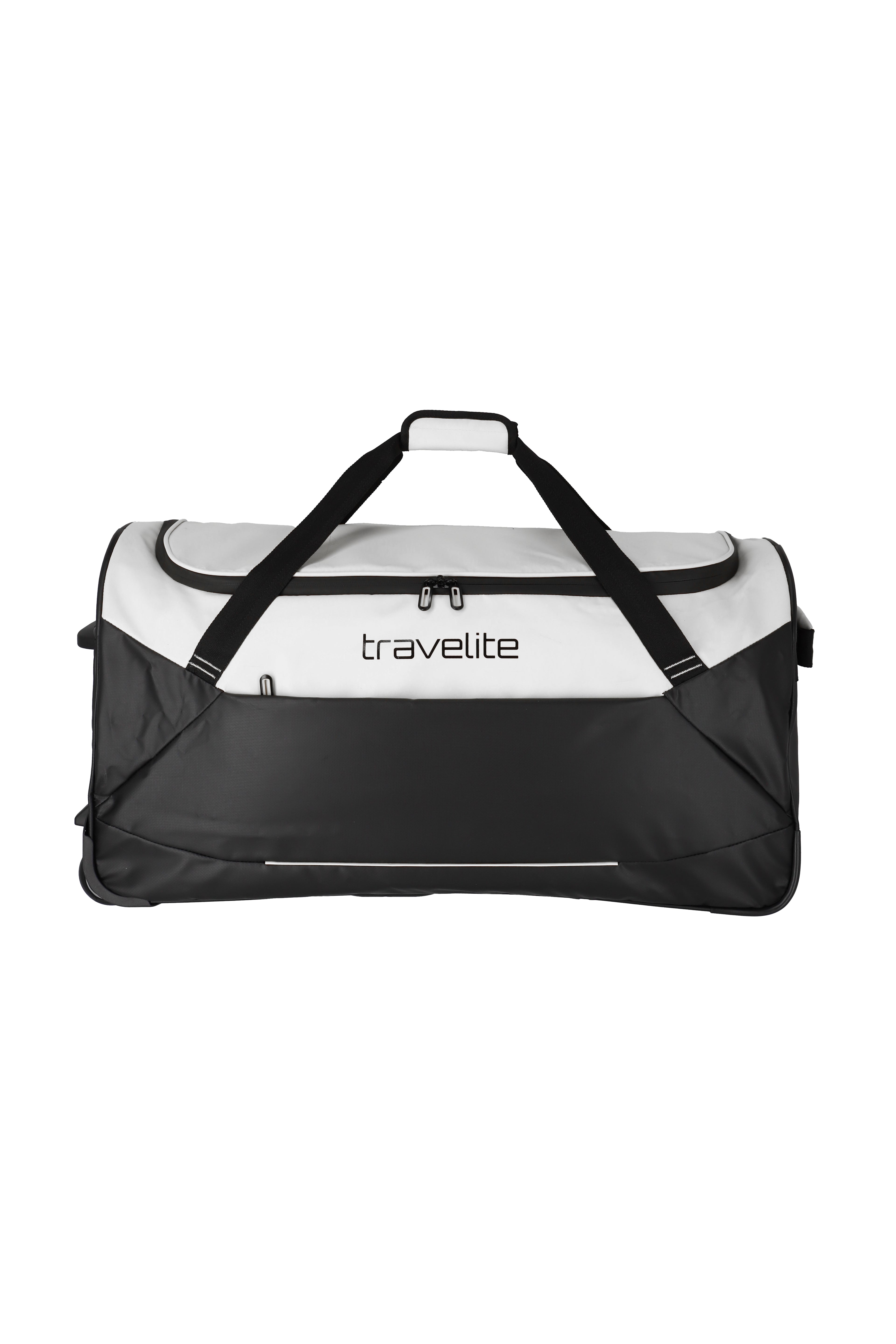Travelite BASICS Rollenreisetasche L Plane, Schwarz/Weiß