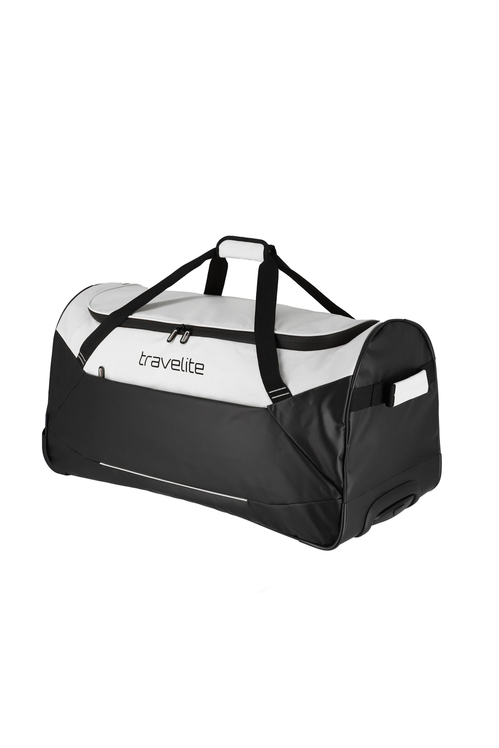 Travelite BASICS Rollenreisetasche L Plane, Schwarz/Weiß