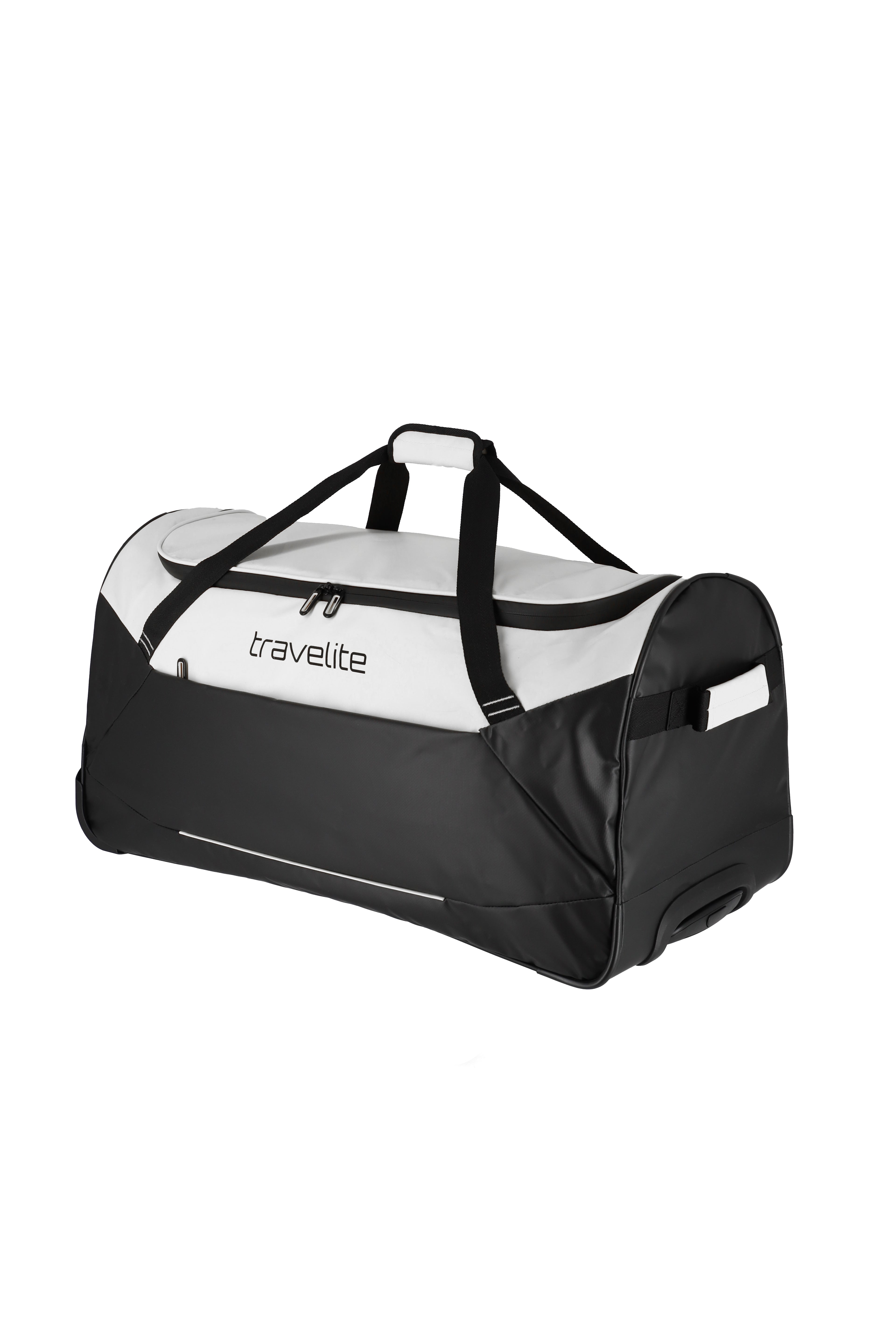 Travelite BASICS Rollenreisetasche L Plane, Schwarz/Weiß