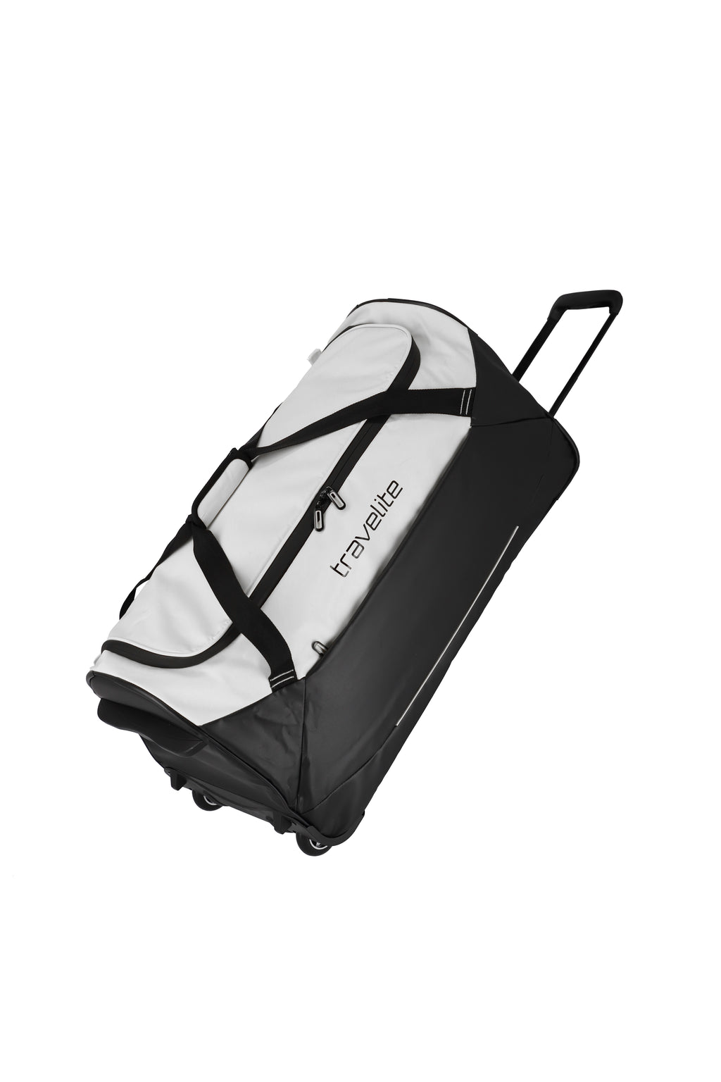 Travelite BASICS Rollenreisetasche L Plane, Schwarz/Weiß